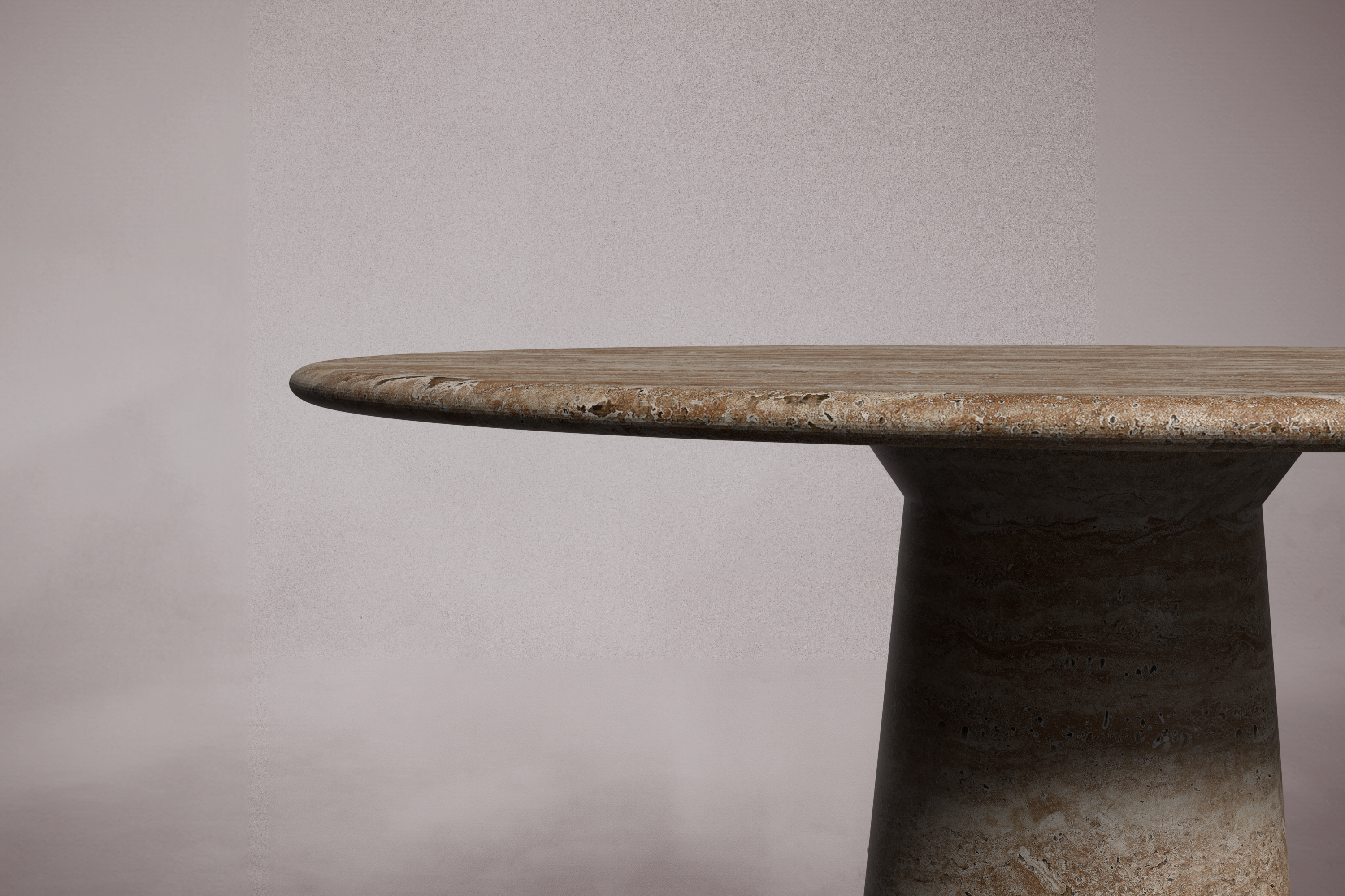 Le Cou Noche Travertine Round Table