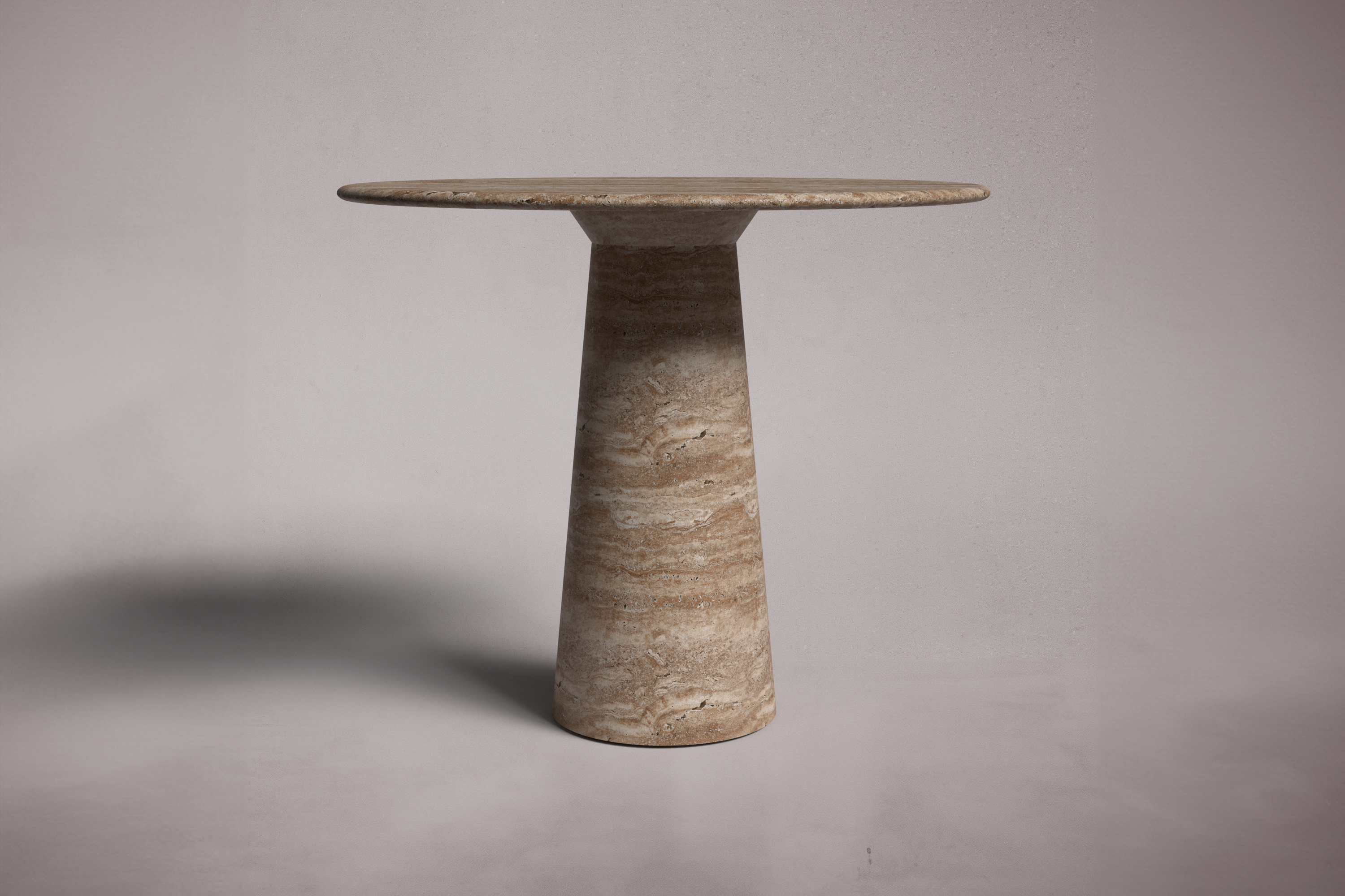 Le Cou Red Travertine Round Table