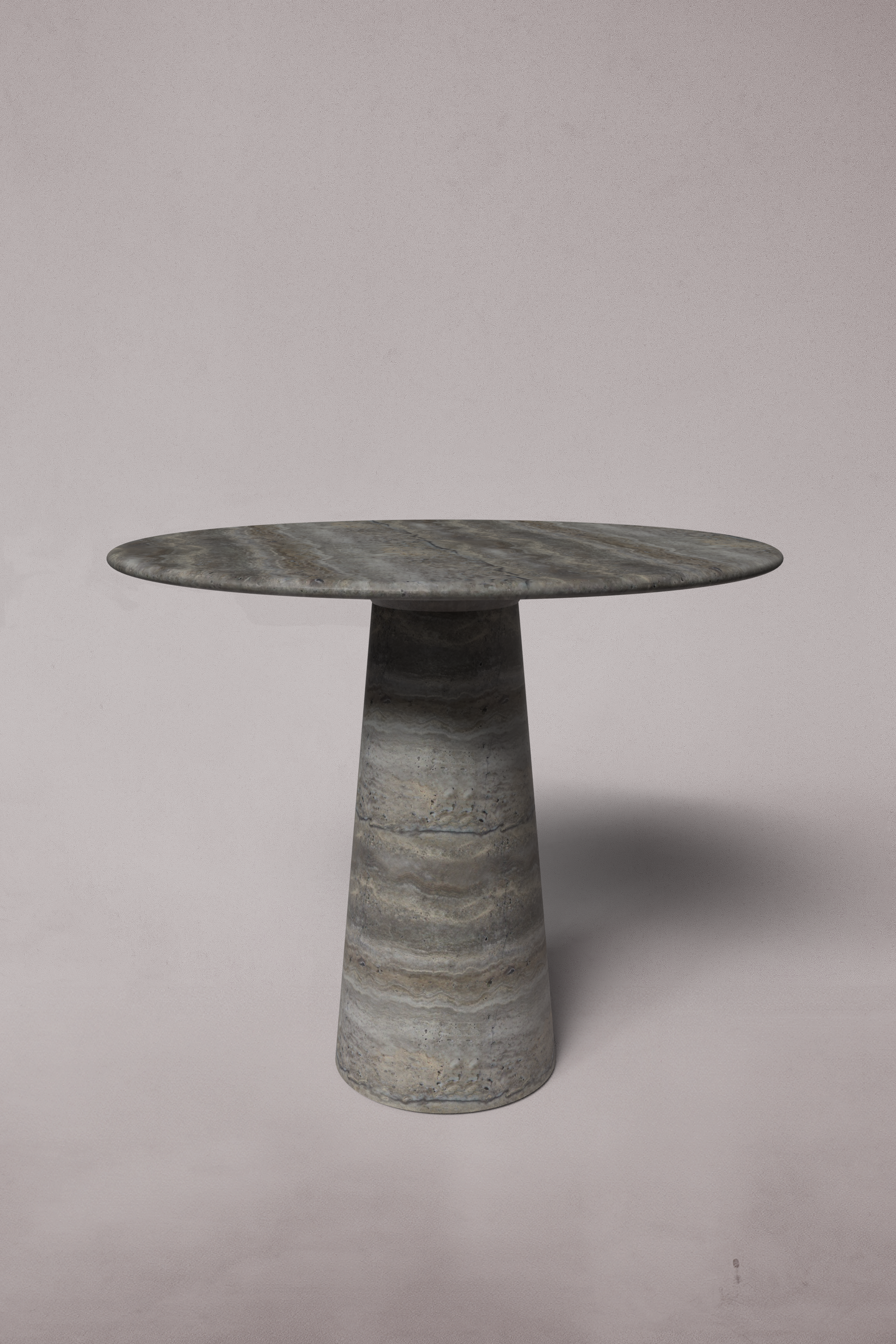 Le Cou Red Travertine Round Table
