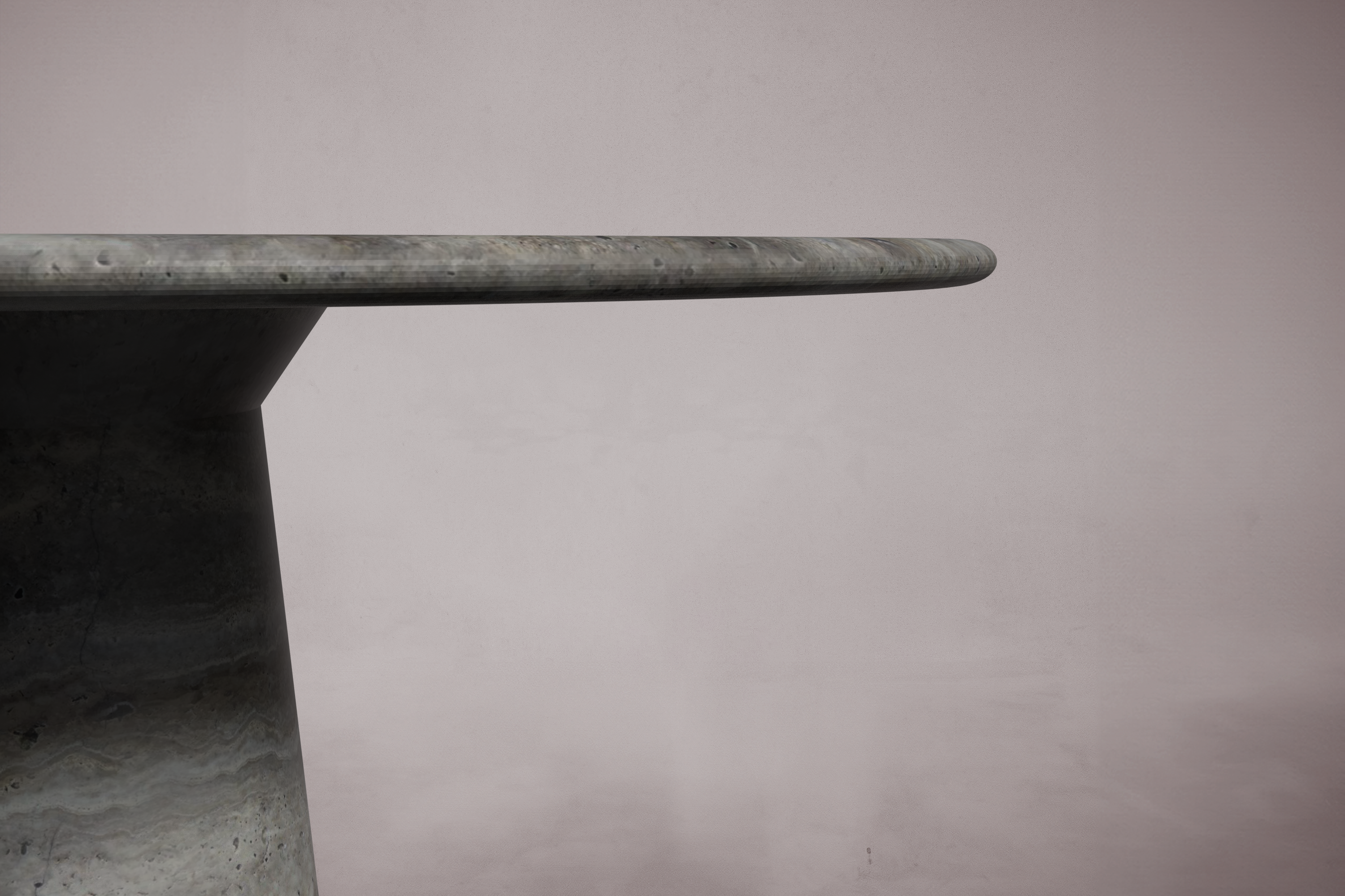 Le Cou Silver Travertine Round Table