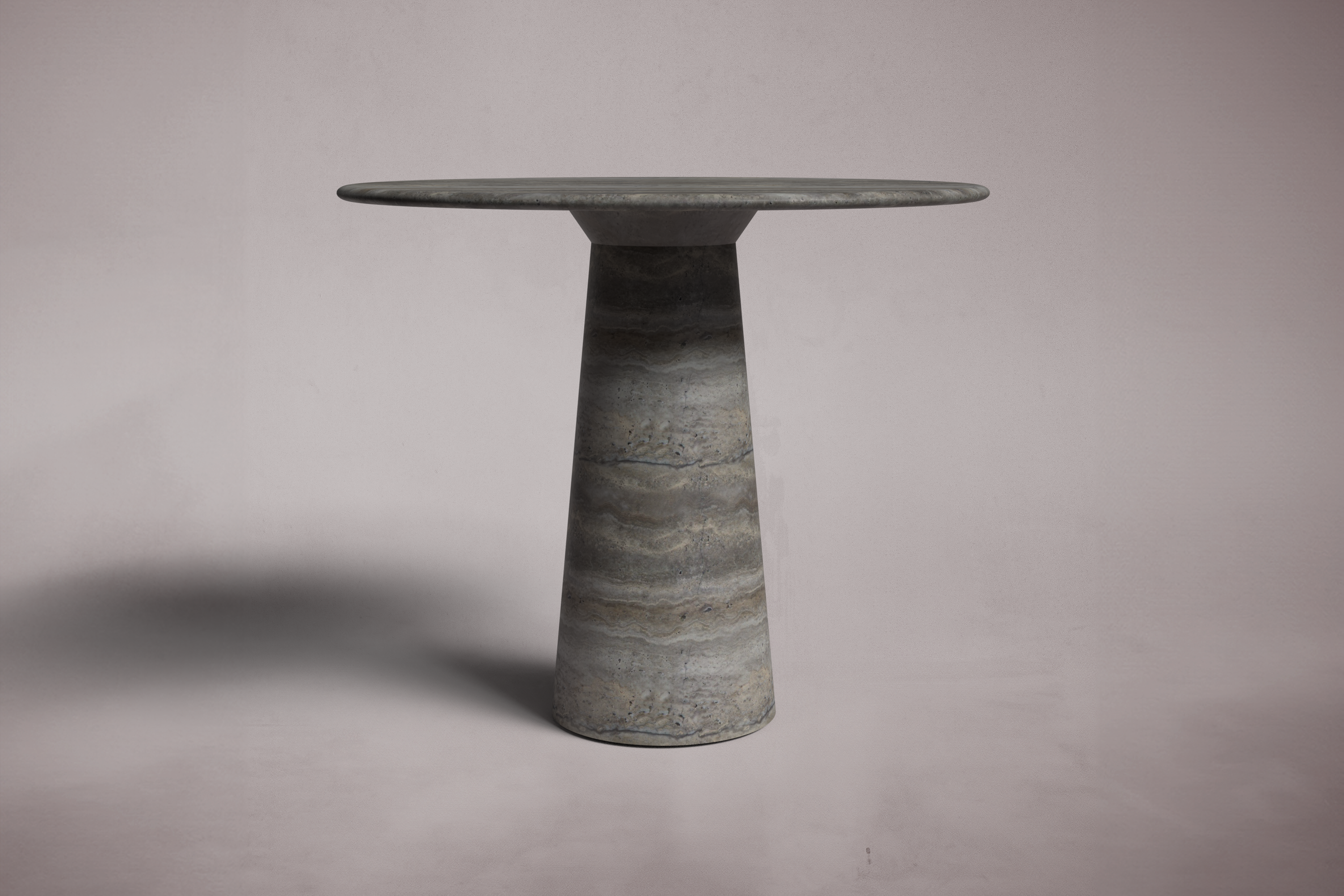 Le Cou Red Travertine Round Table