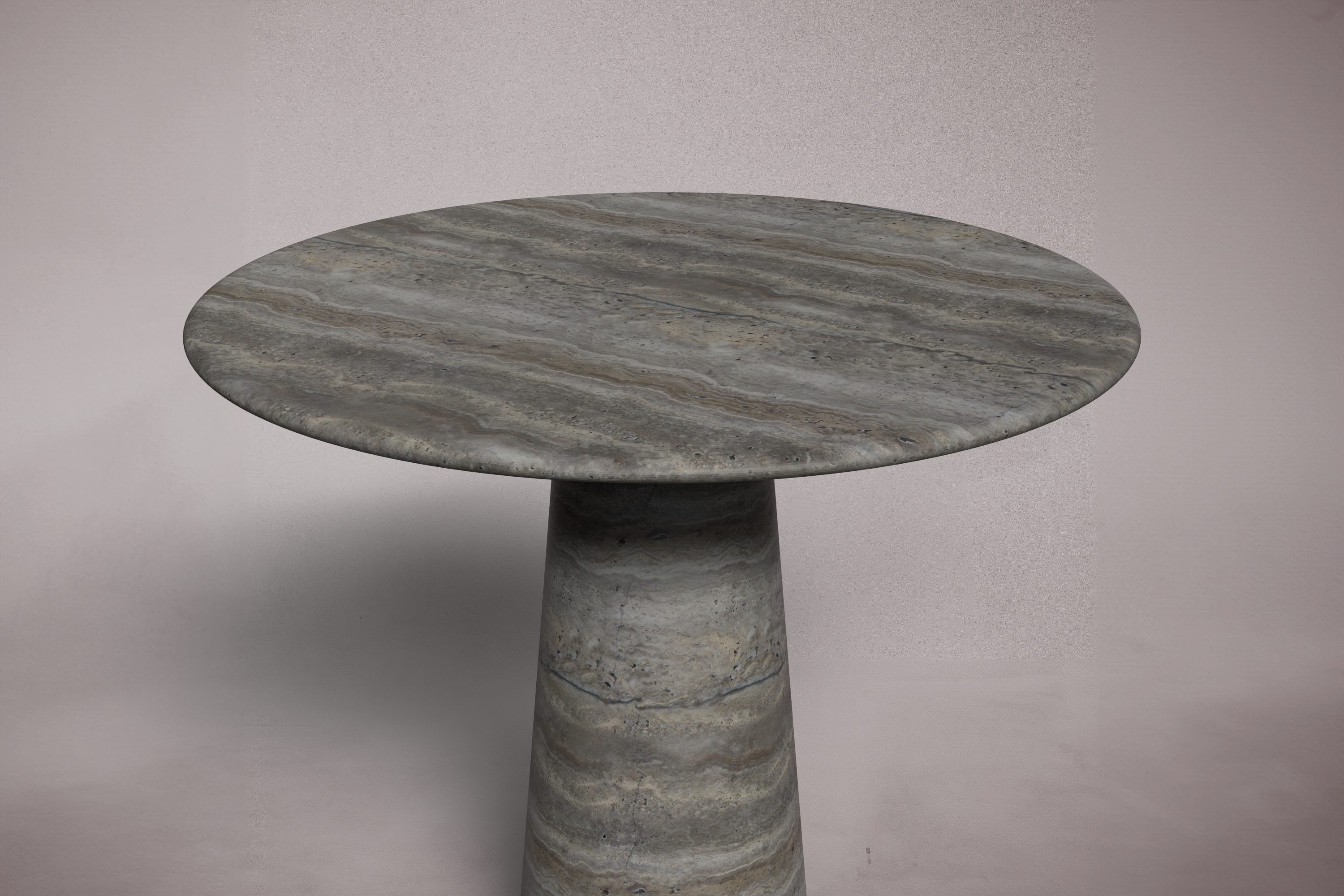 Le Cou Silver Travertine Round Table