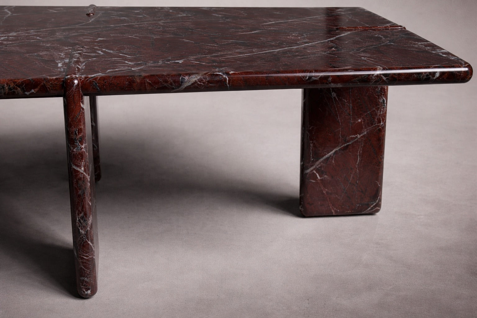 Luna Rectangular Rosso Levanto Marble Coffee Table