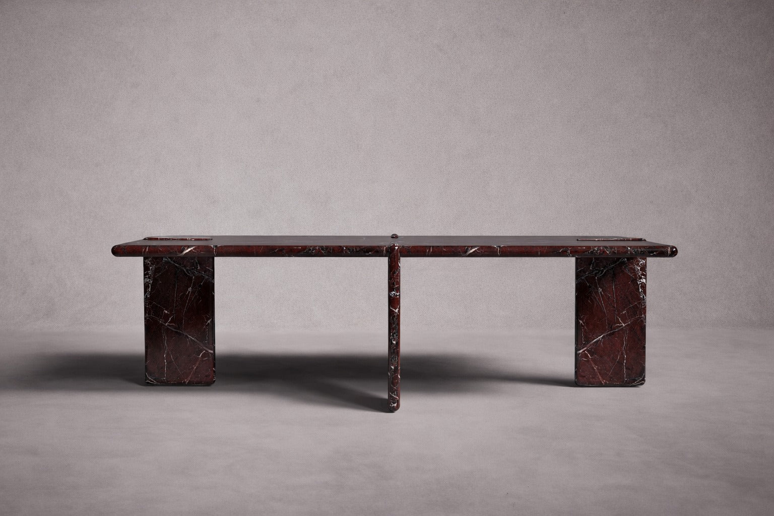 Luna Rectangular Rosso Levanto Marble Coffee Table