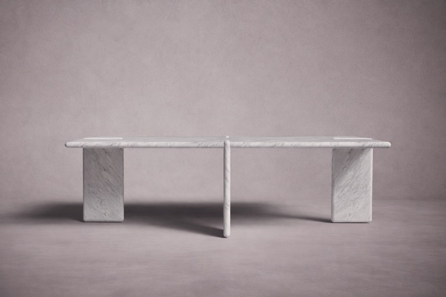 Luna Rectangular Italian Carrara Marble Coffee Table