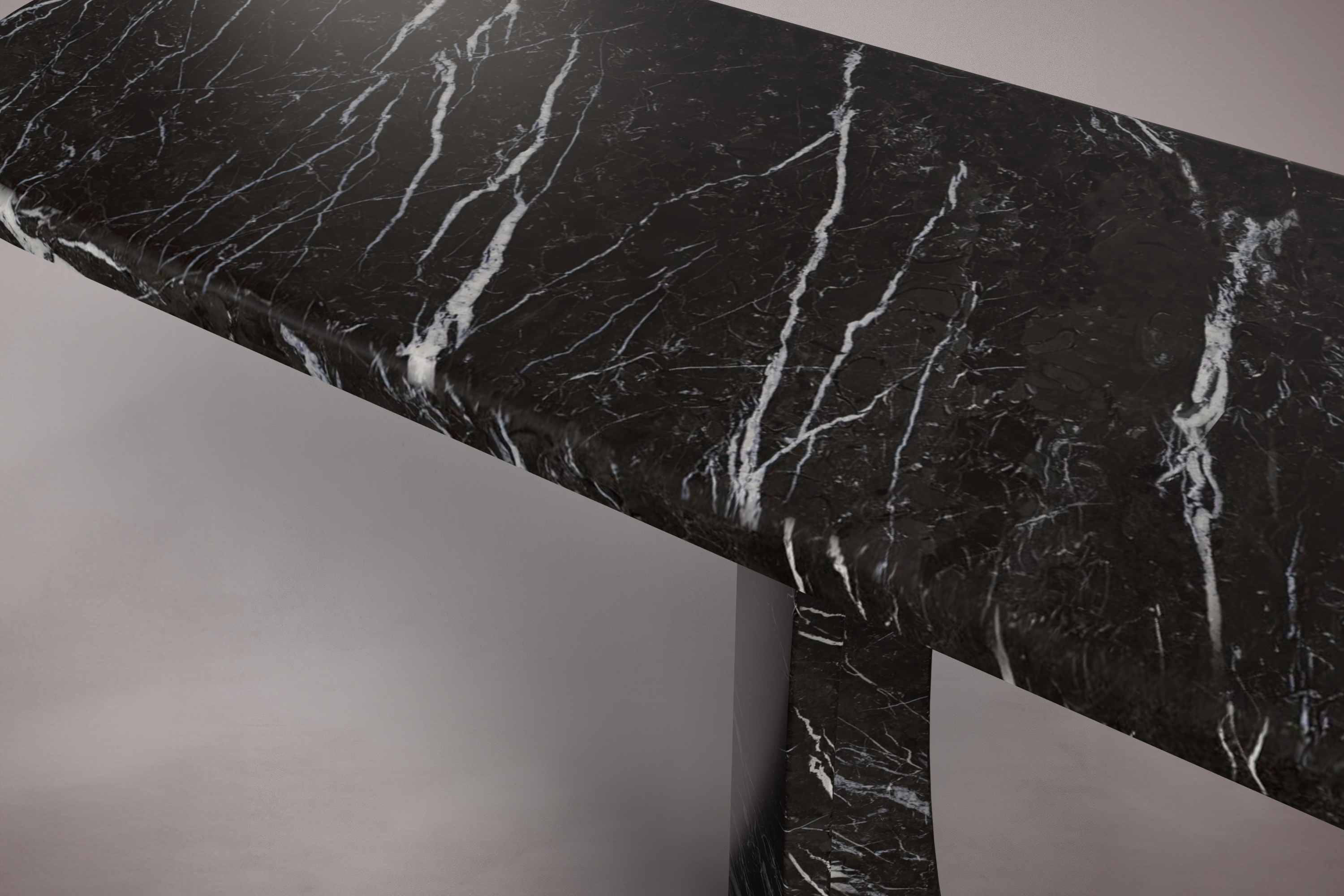 Manchot Alexander Black Marble Console Table