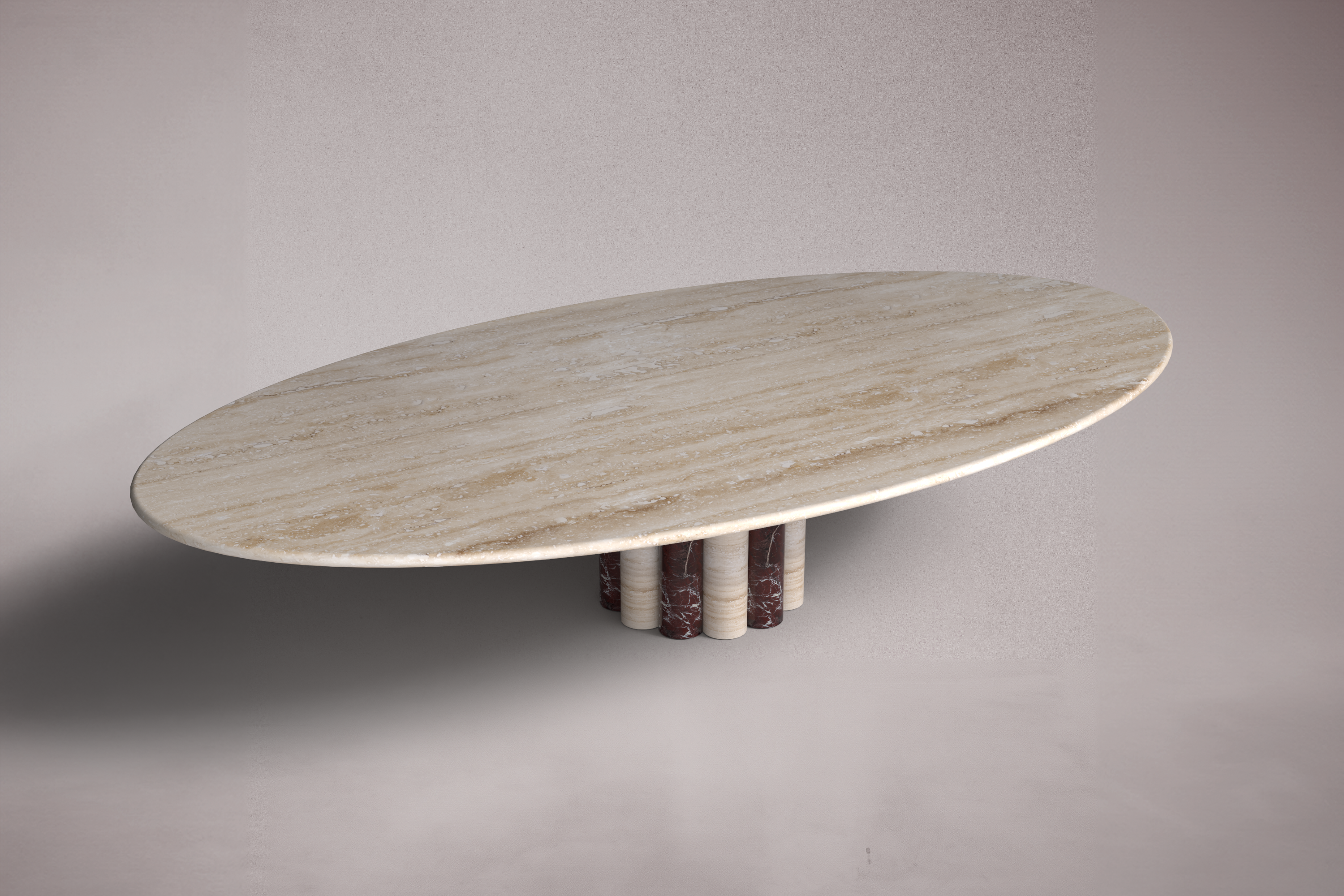 Monolith Oval Travertine Dining Table