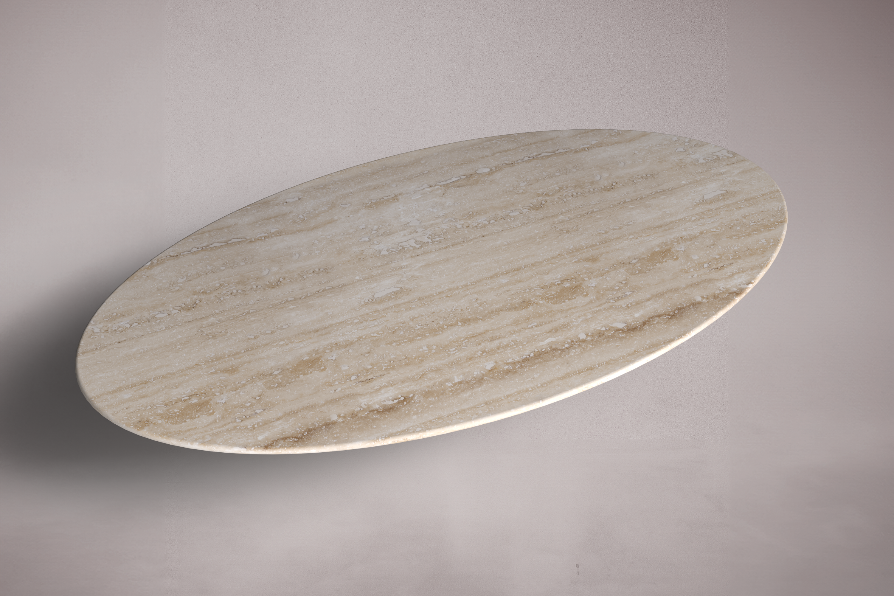 Monolith Oval Travertine Dining Table
