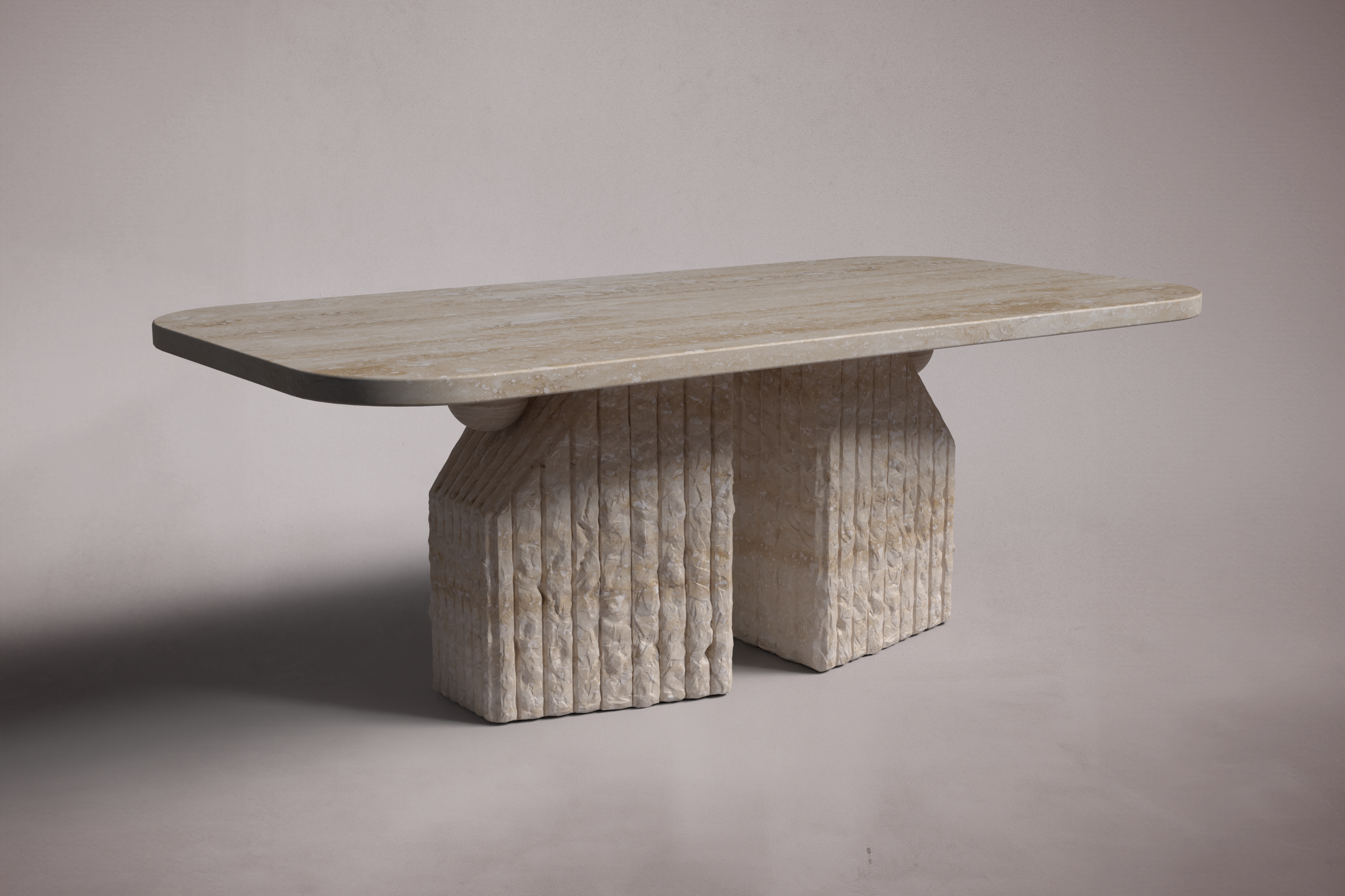 Nida Travertine Dining Table