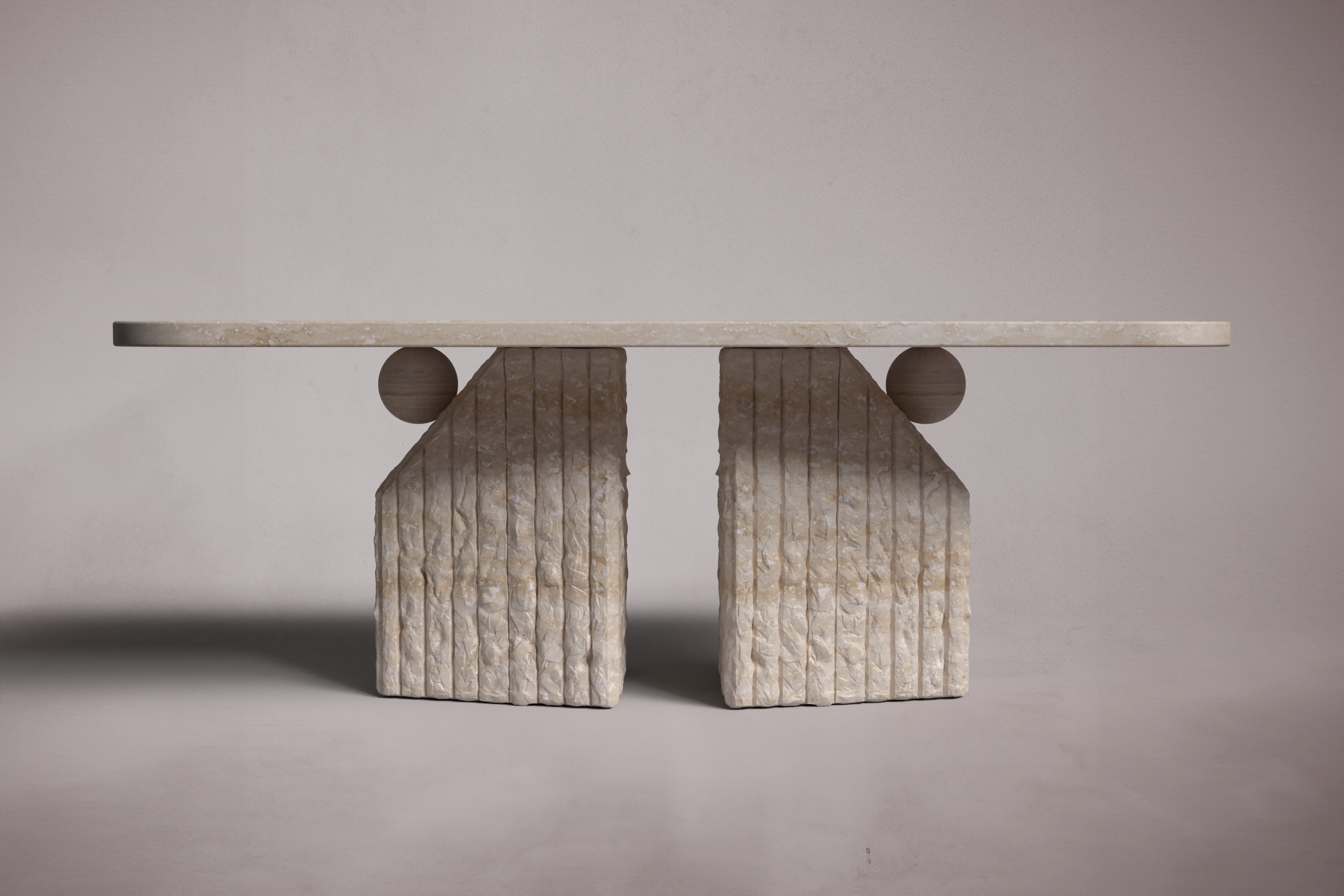 Nida Travertine Dining Table