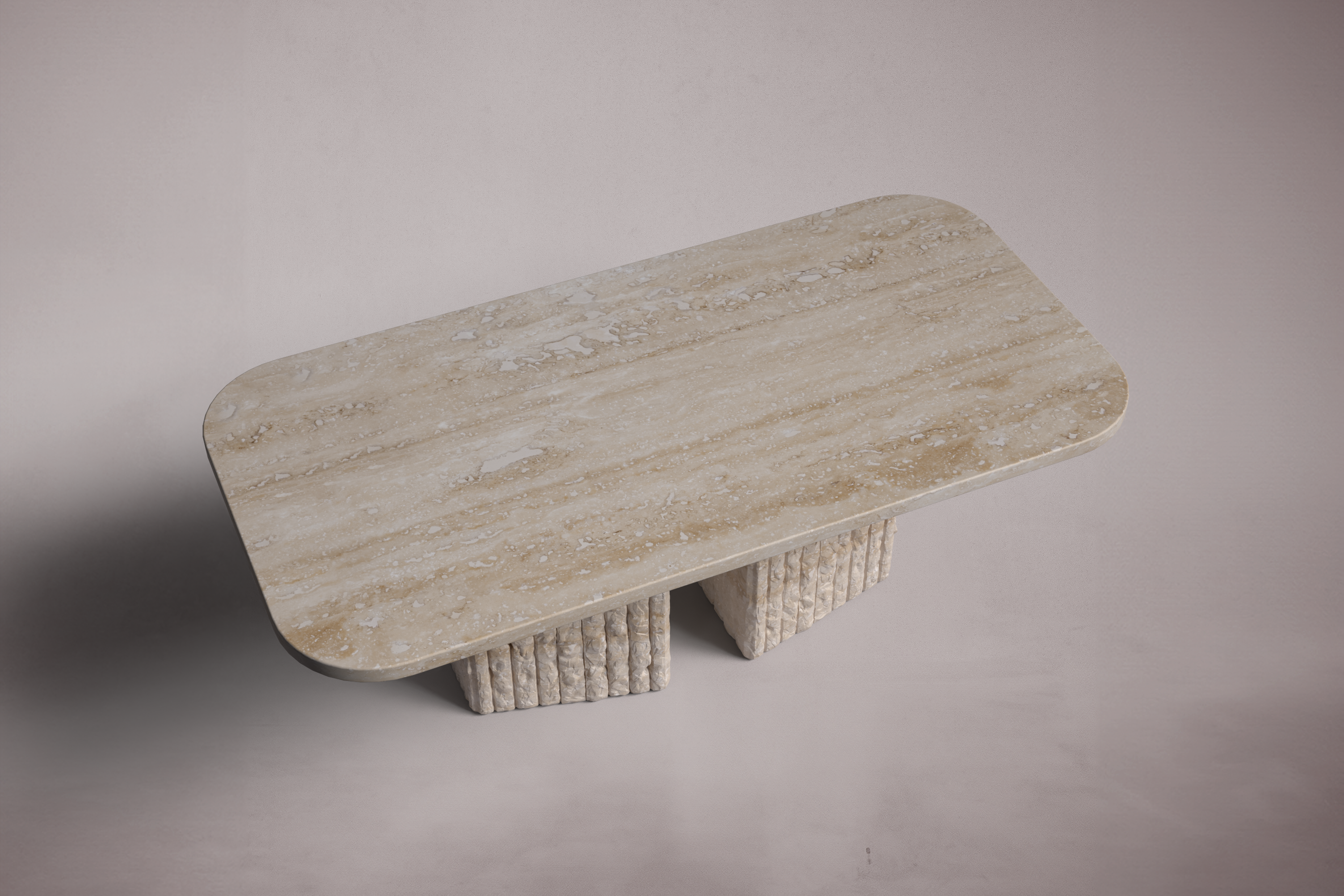 Nida Travertine Dining Table