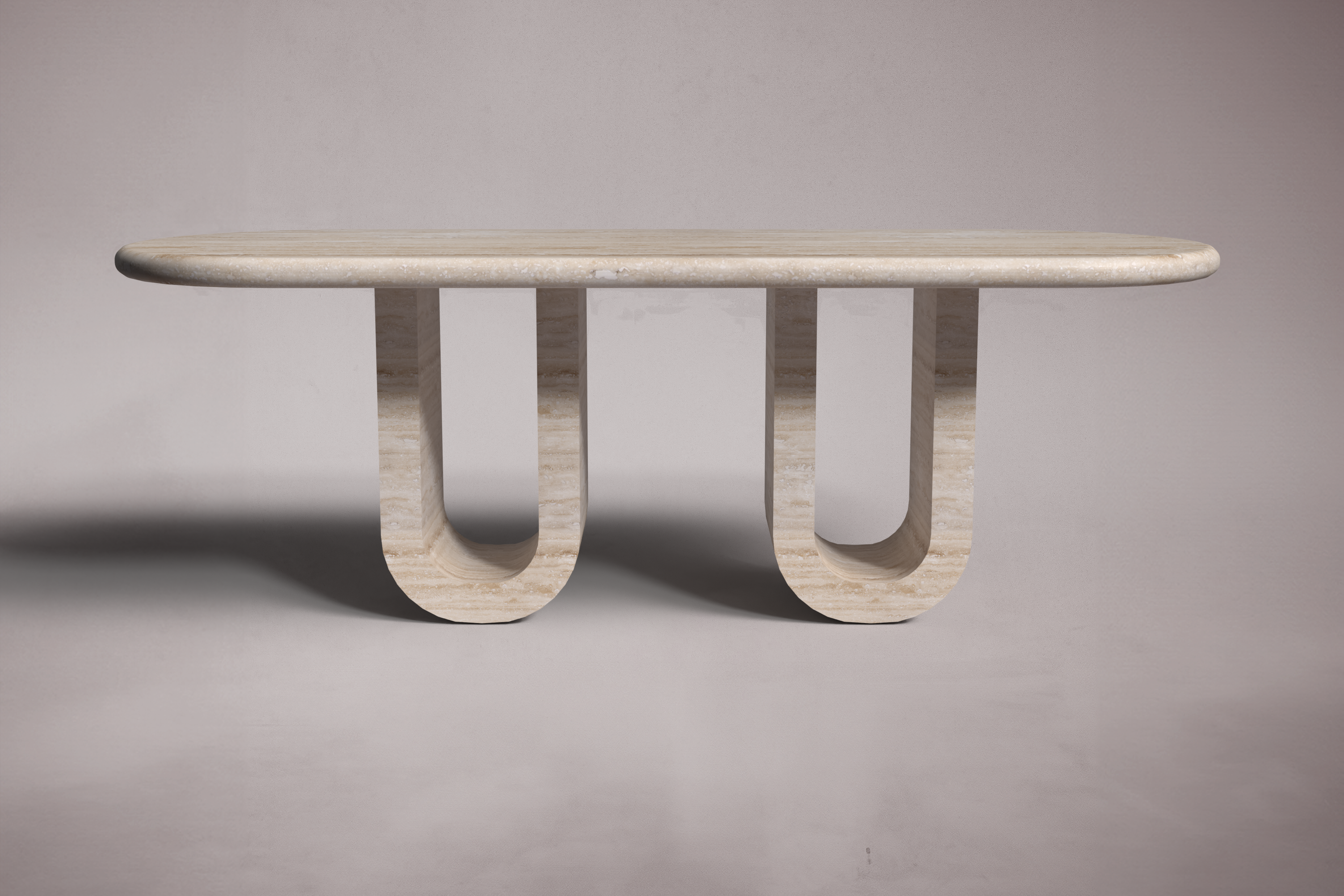 Noir Travertine Oval Dining Table