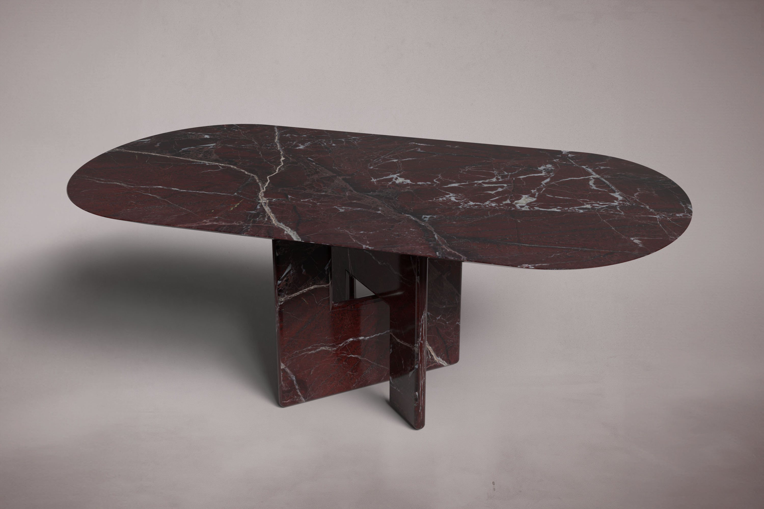 Pang Black Marble Oval Dining Table