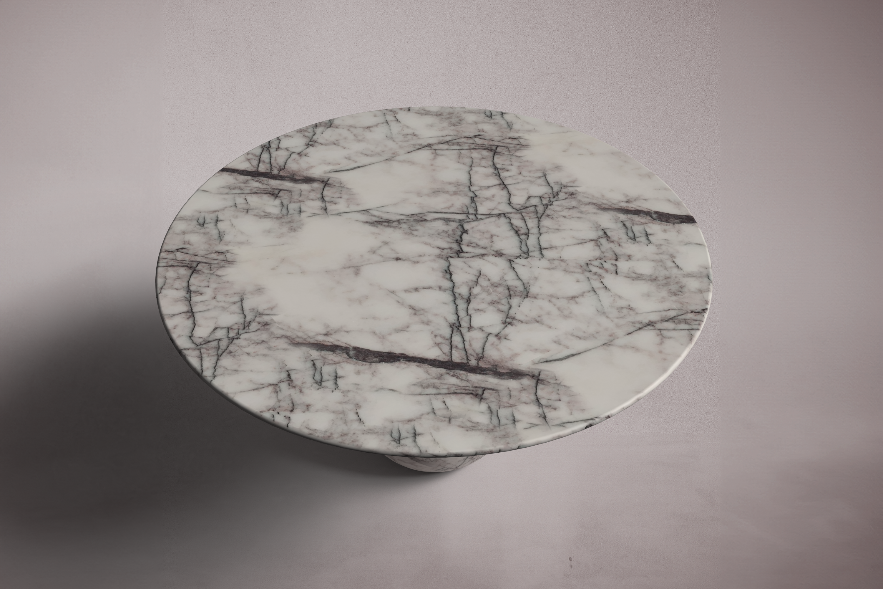 Pearl Lilac White Marble Round Dining Table