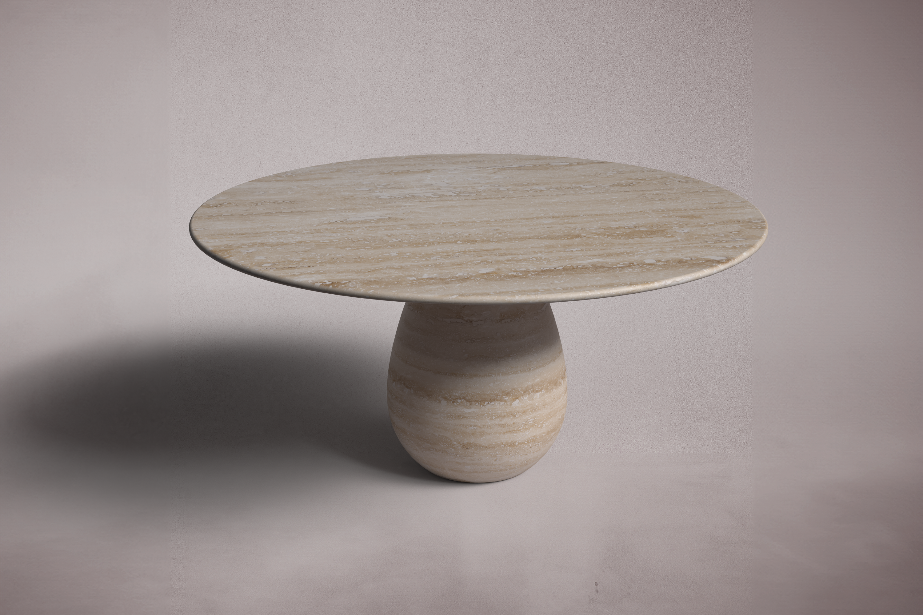 Pearl Travertine Round Dining Table
