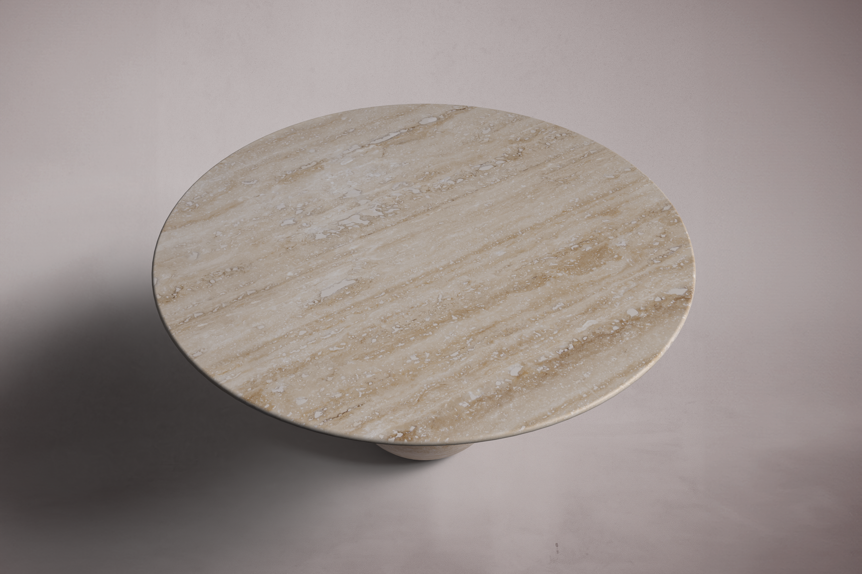 Pearl Travertine Round Dining Table