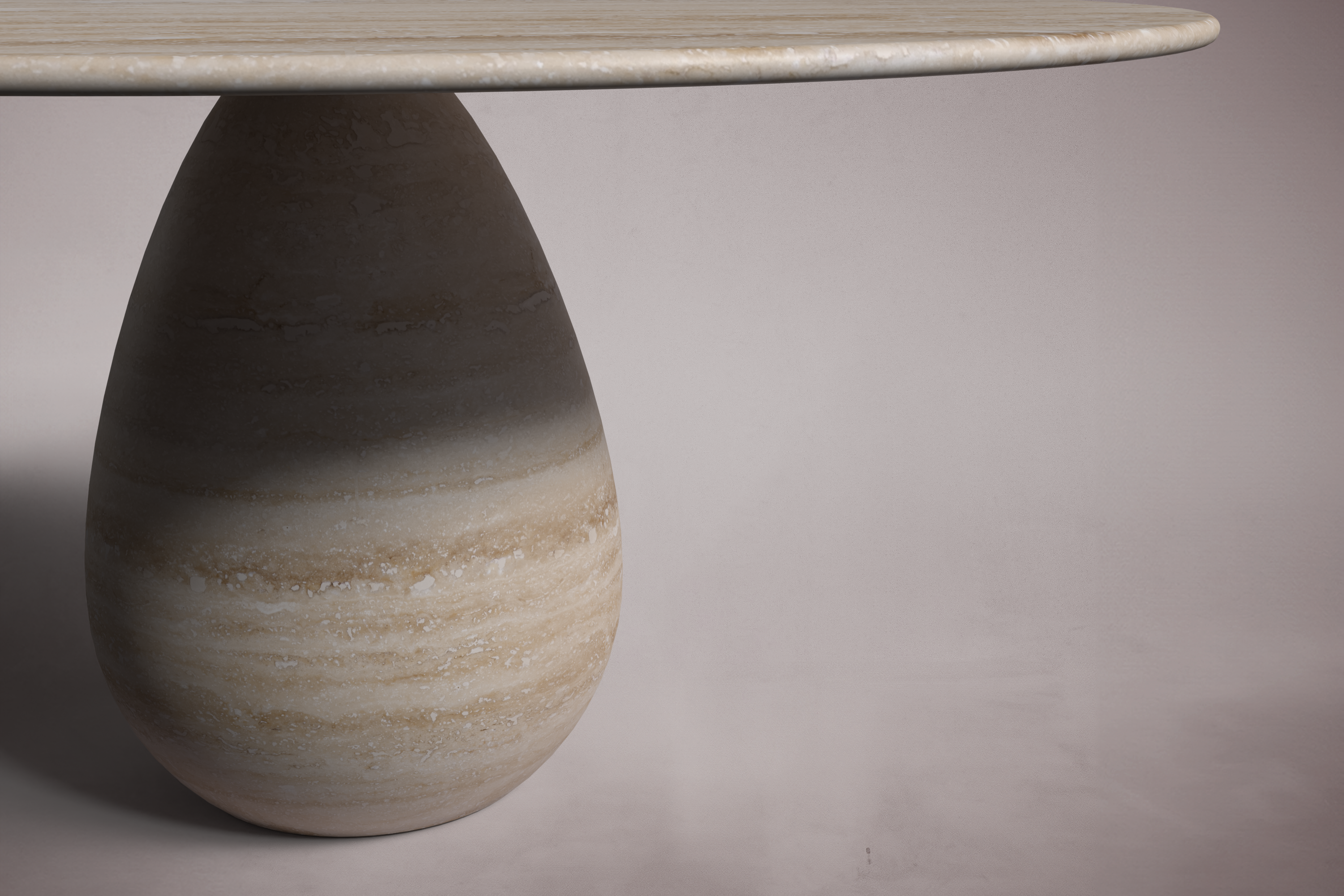 Pearl Travertine Round Dining Table