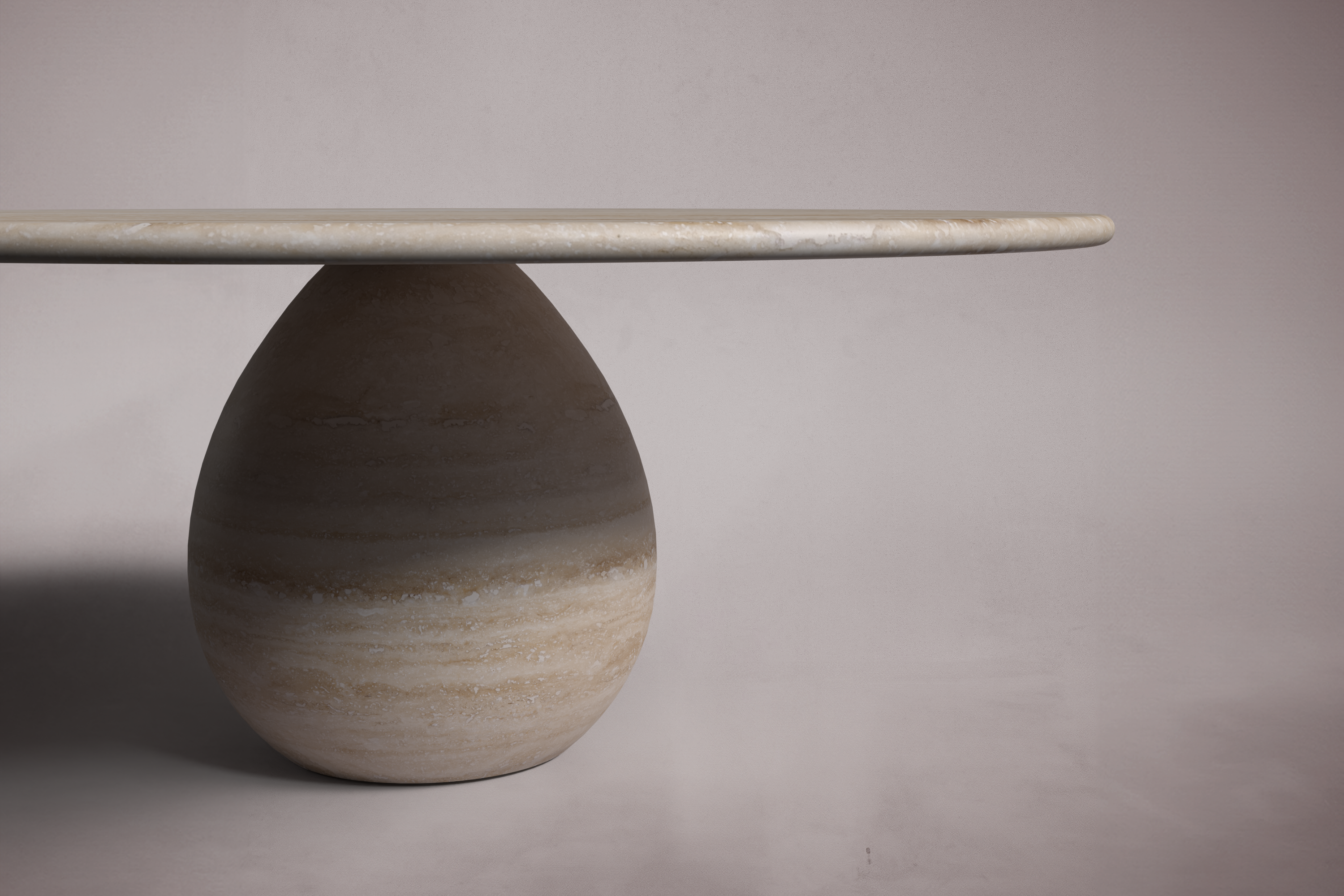Pearl Travertine Round Coffee Table