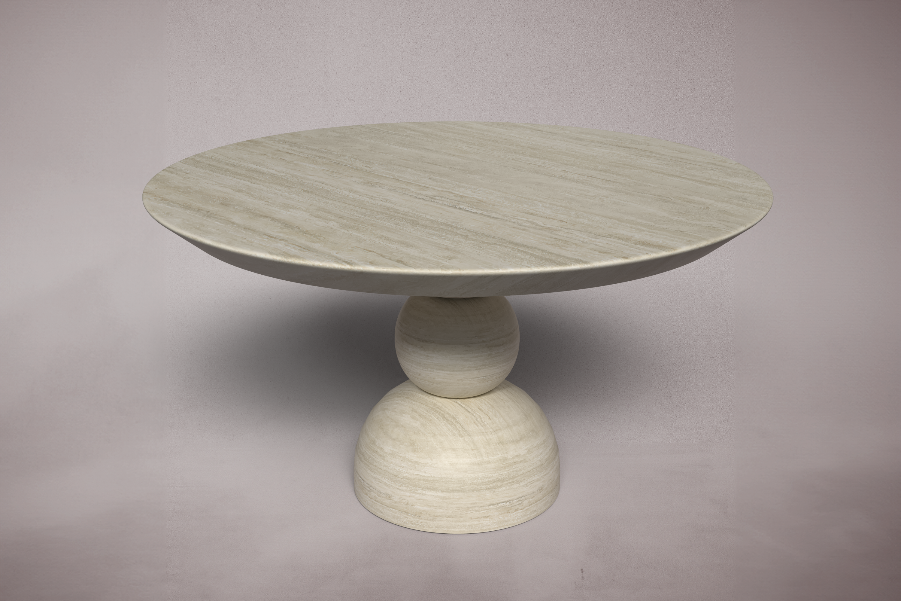 Pebbles Travertine Round Dining Table