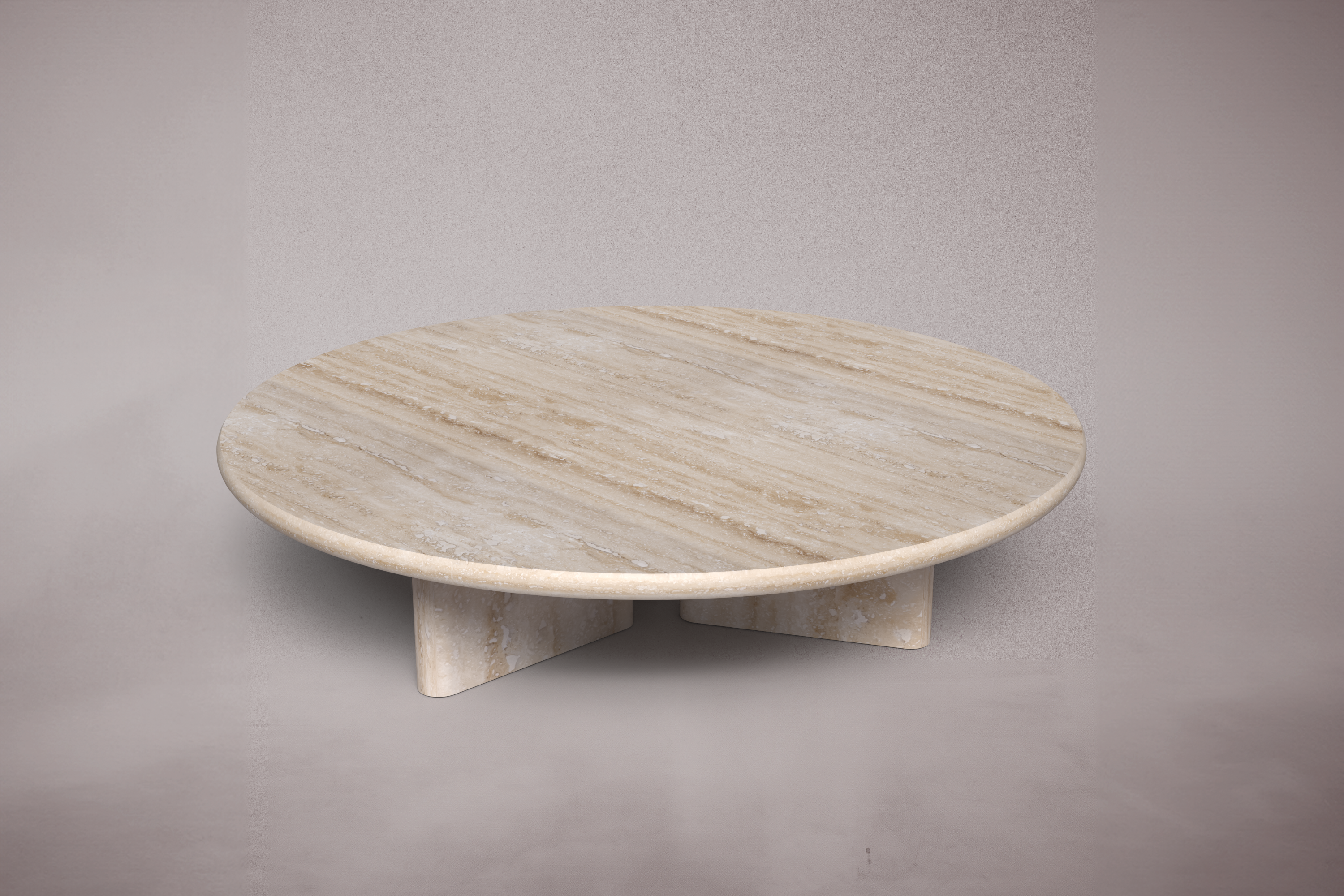 Prism Travertine Round Coffee Table