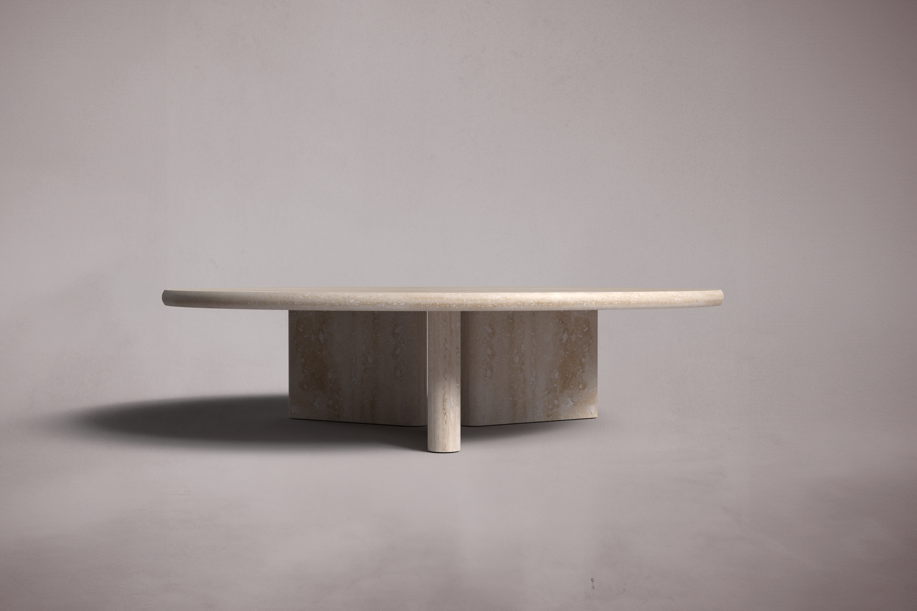Prism Travertine Round Coffee Table