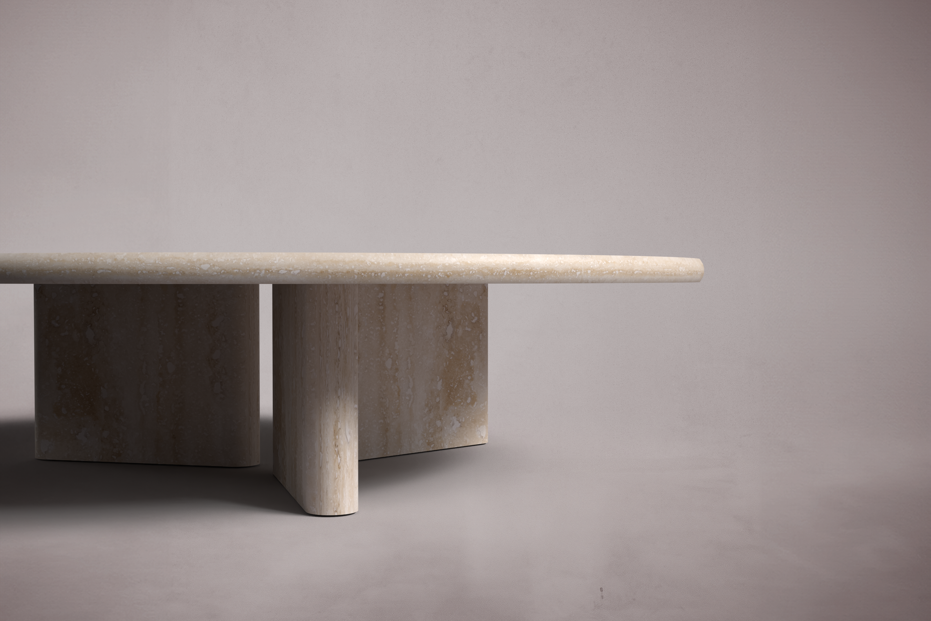 Prism Travertine Round Coffee Table