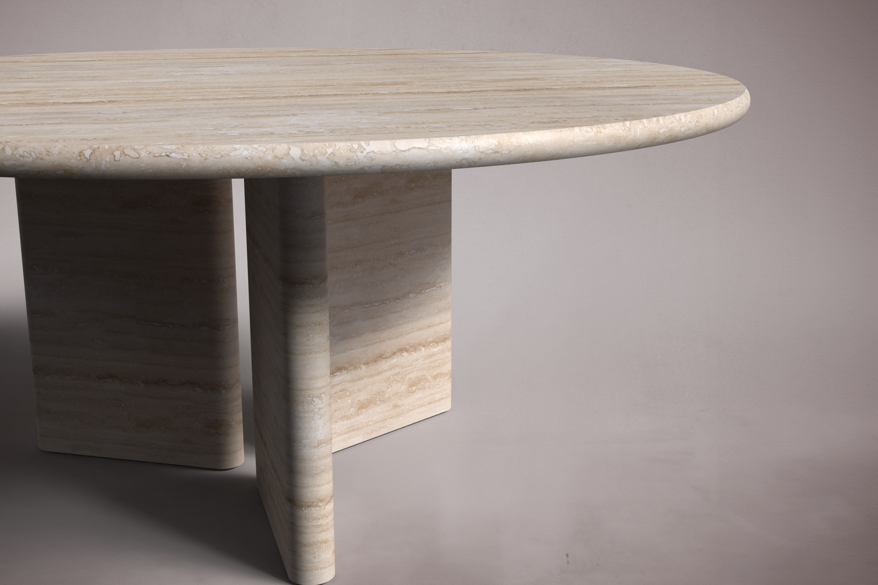 Prism Travertine Round Dining Table