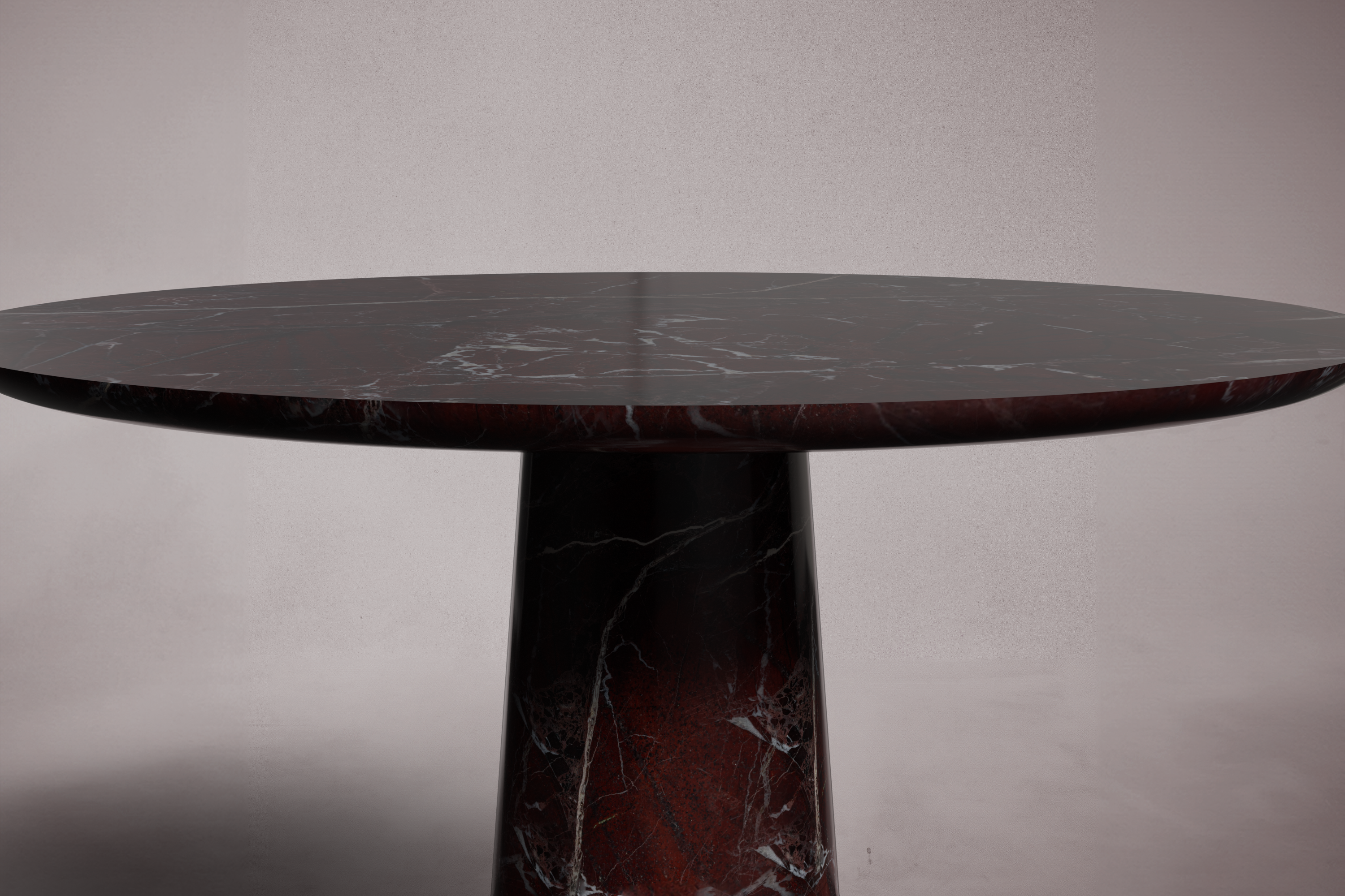 HamamDecor red marble round dining table with pedestal base - luxury stone furniture