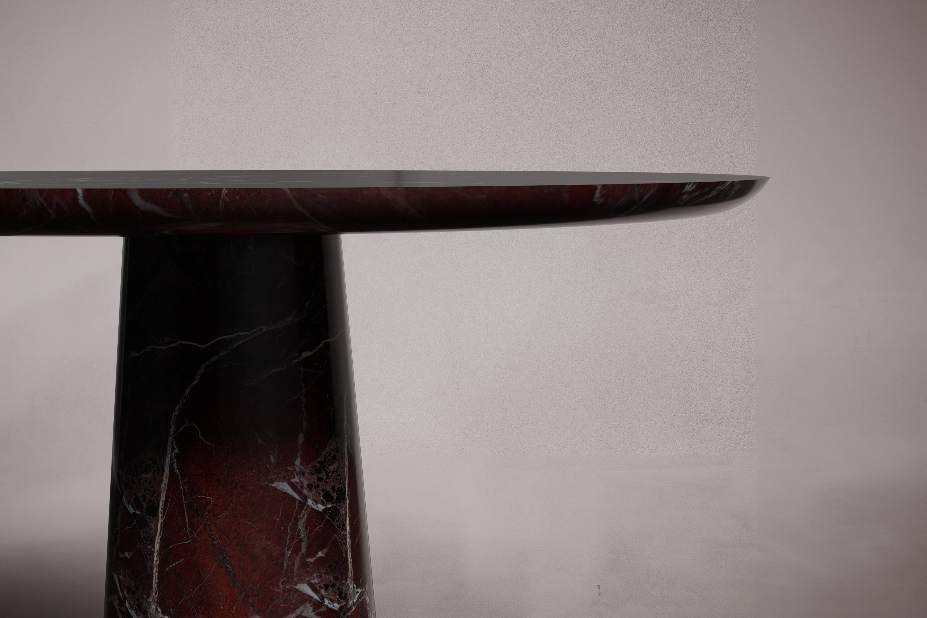 HamamDecor red marble round dining table with pedestal base - luxury stone furniture