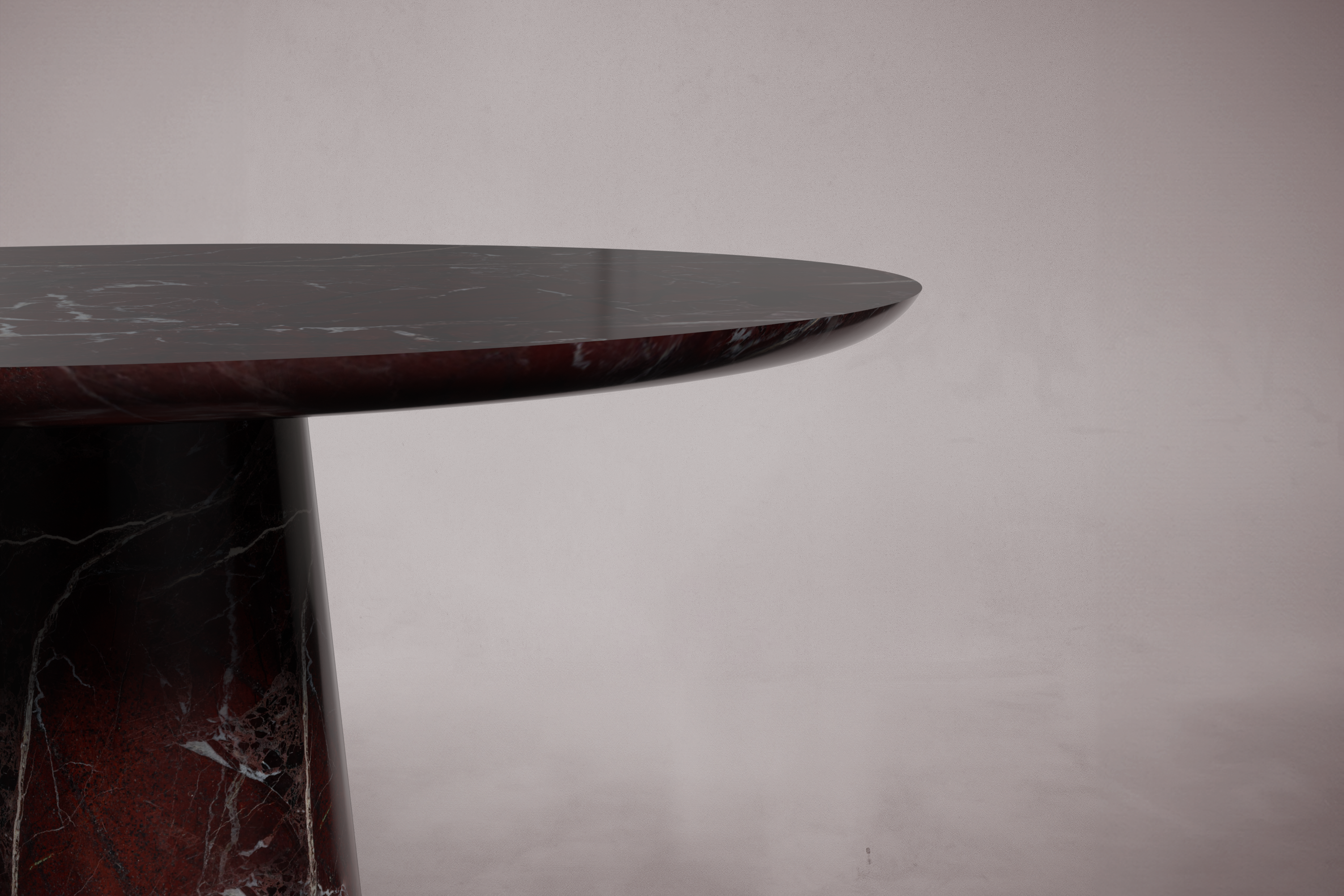 HamamDecor red marble round dining table with pedestal base - luxury stone furniture
