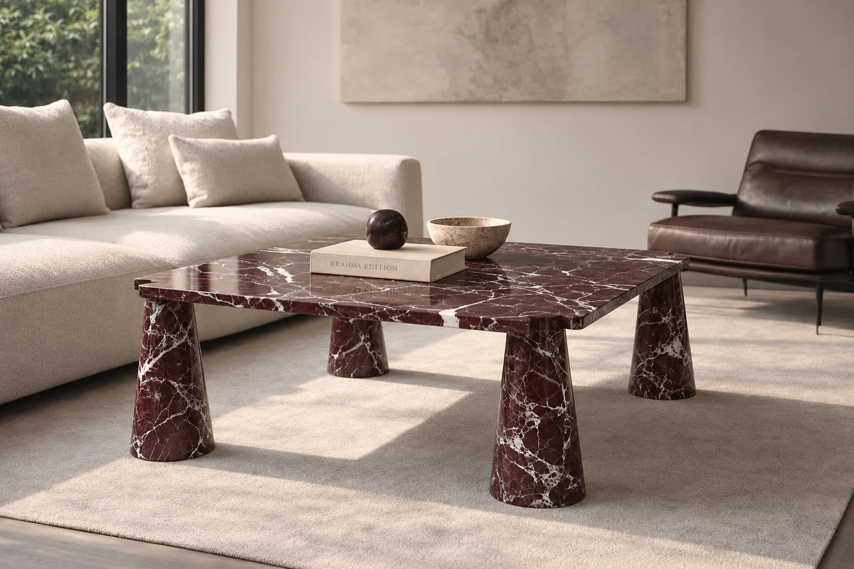 red marble coffee table. square red marble coffee table. red marble center coffee table. red marble center table. custom marble coffee table.