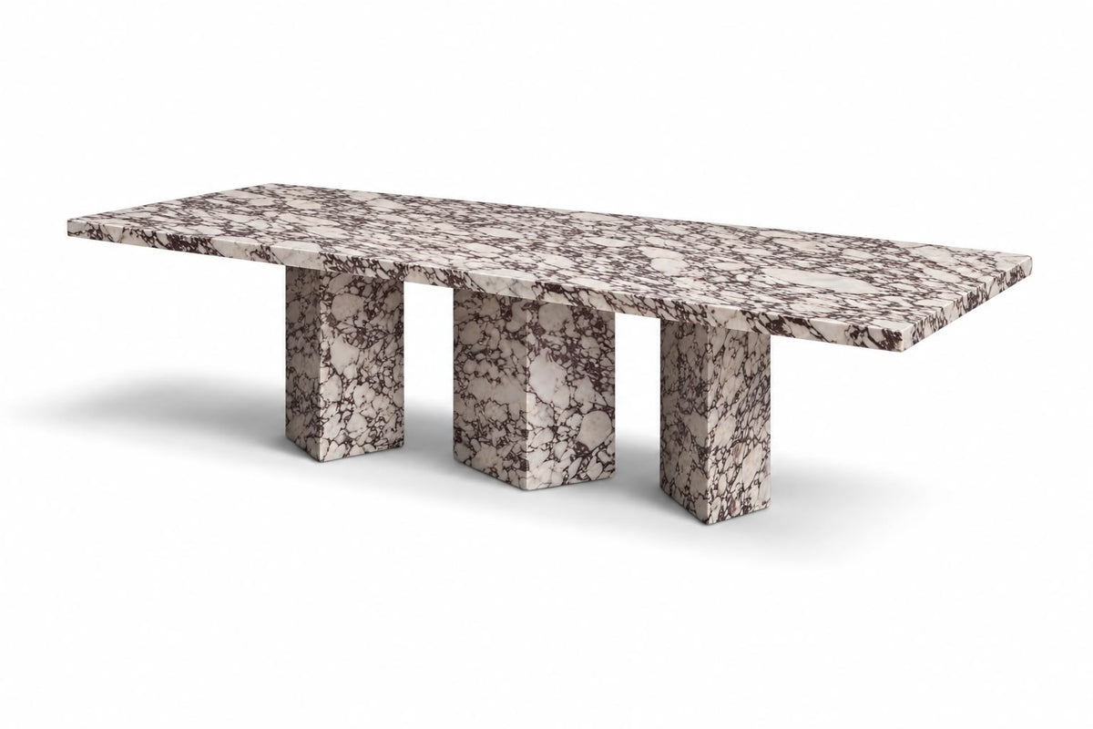 calacatta viola marble dining table. viola marble dining table. large marble dining table. custom marble dining table. custom marble table. outdoor marble table. rectangular marble dining table.