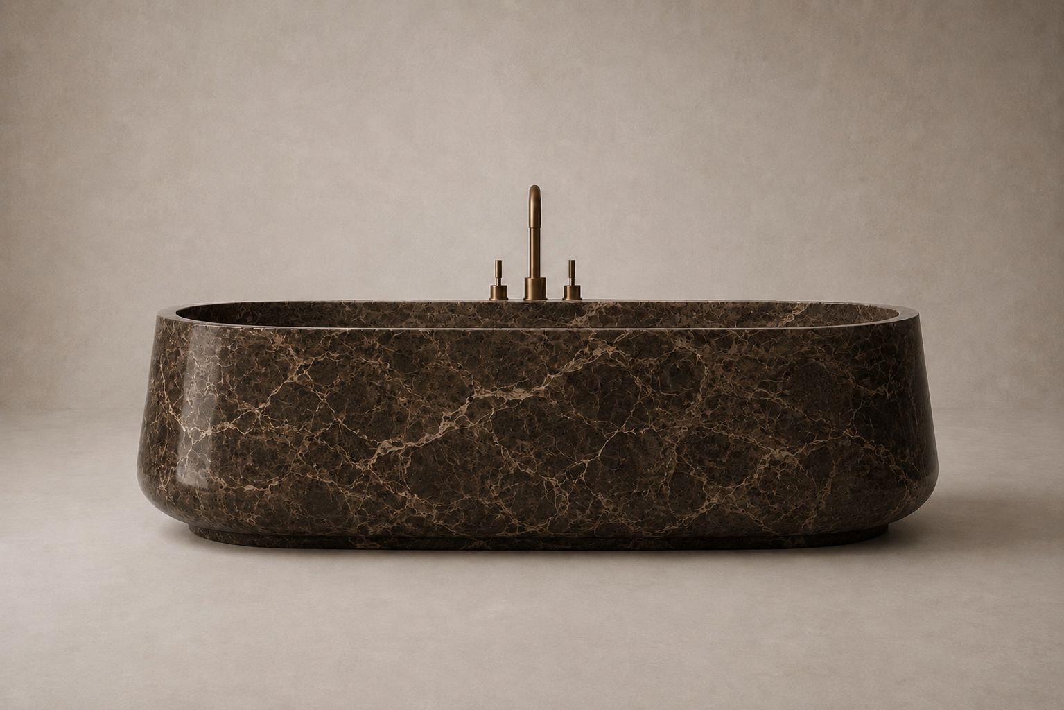 Freestanding marble bathtub with sculptural oval silhouette for luxury bathrooms. Custom marble bathtub in a refined freestanding design. Luxury freestanding marble bathtub handcrafted from natural stone. Bespoke marble bathtub with soft curved form for high end bathrooms. Custom freestanding marble bathtub for luxury interior design projects. Handcrafted marble bathtub with minimalist architectural silhouette