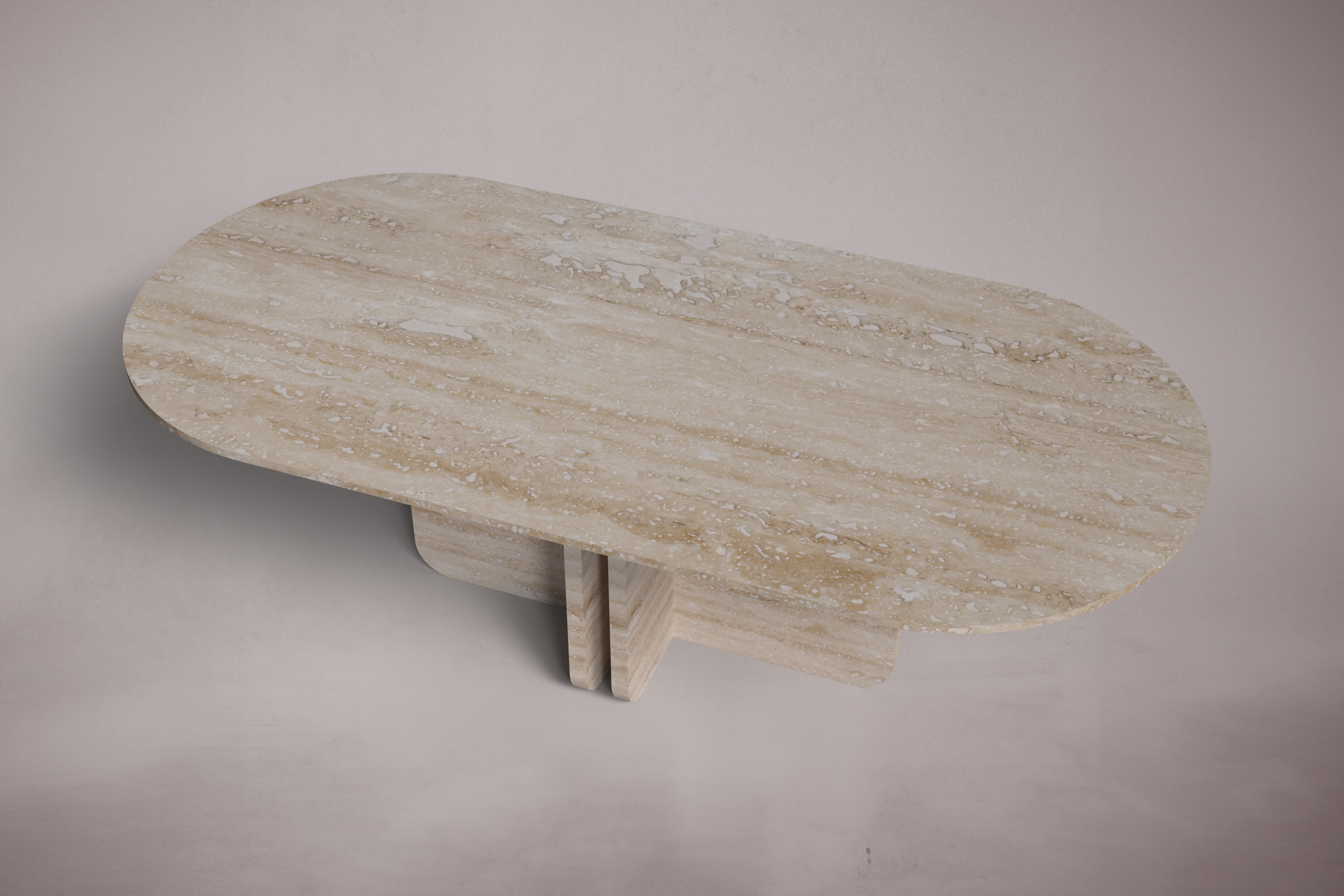 Valery Travertine Oval Dining Table