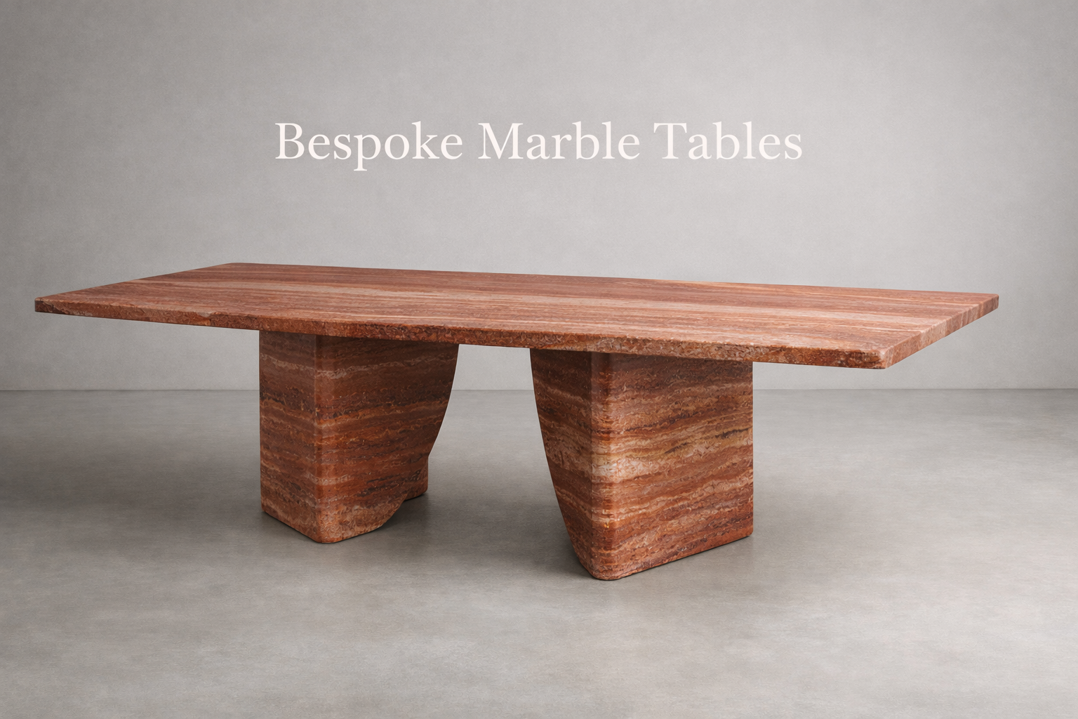 Bespoke custom marble dining table handcrafted from natural stone for interior designers and private clients
