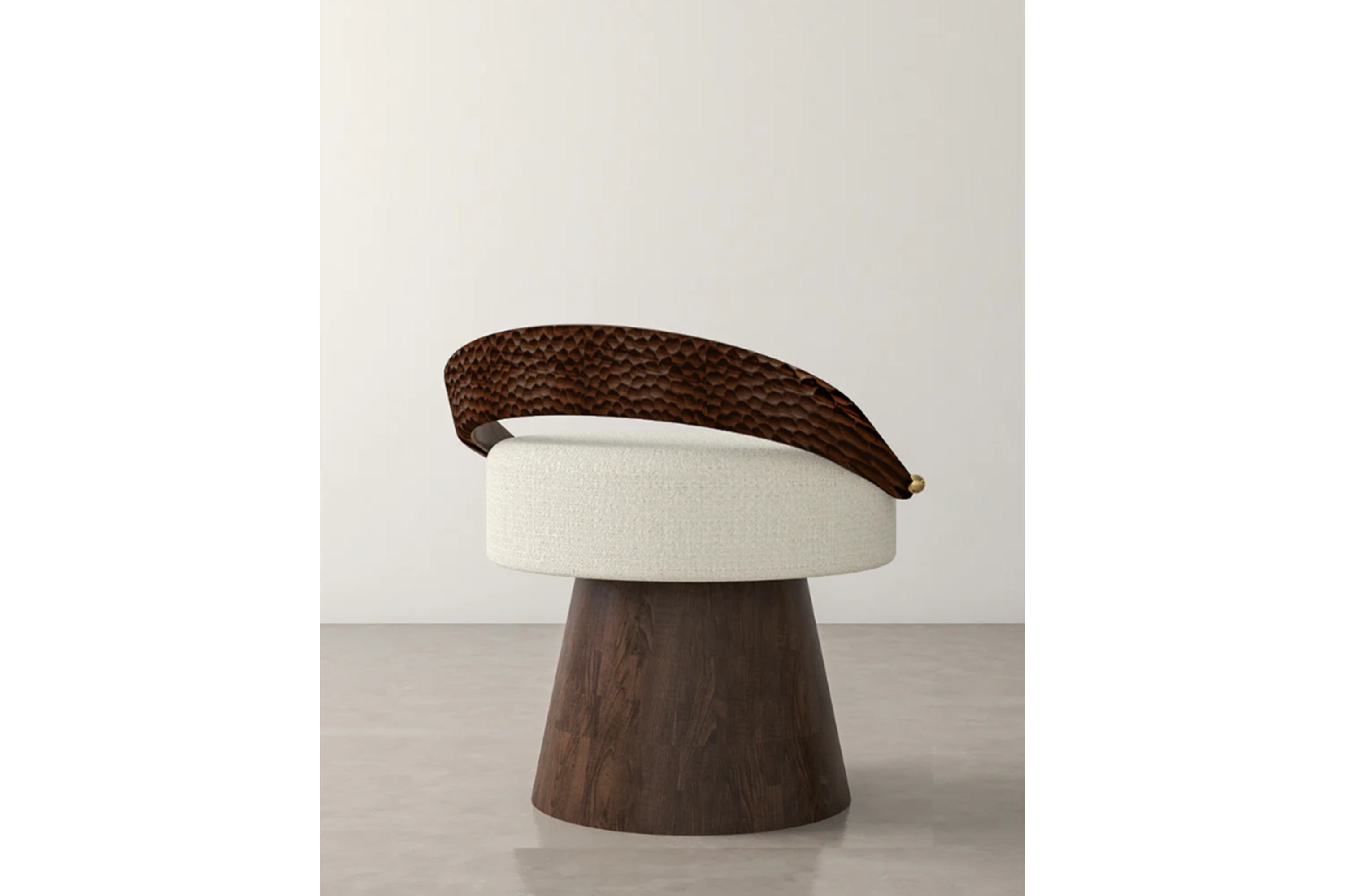Walnut & Chestnut Wood Round Dining Table