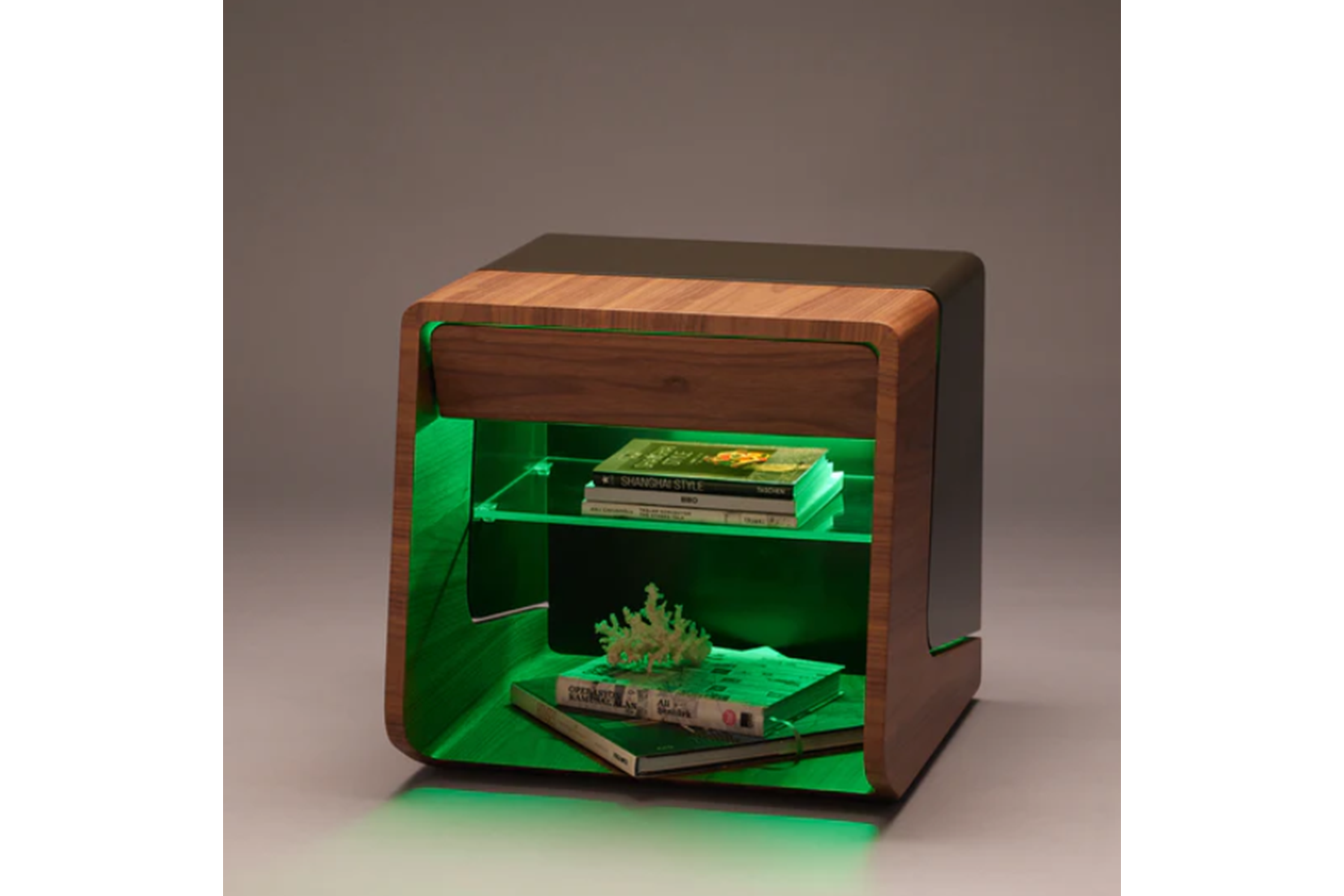 Illuminated American Walnut Nightstand