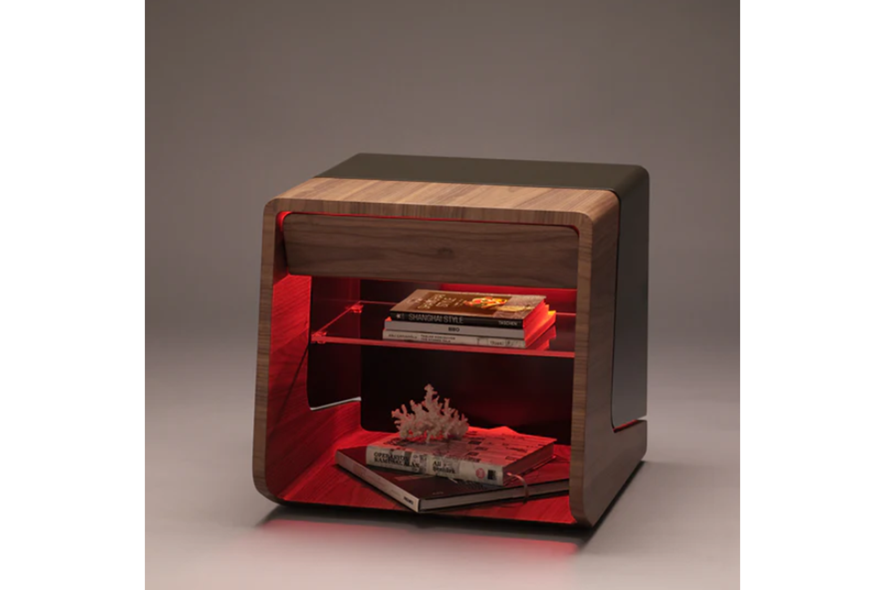 Illuminated American Walnut Nightstand