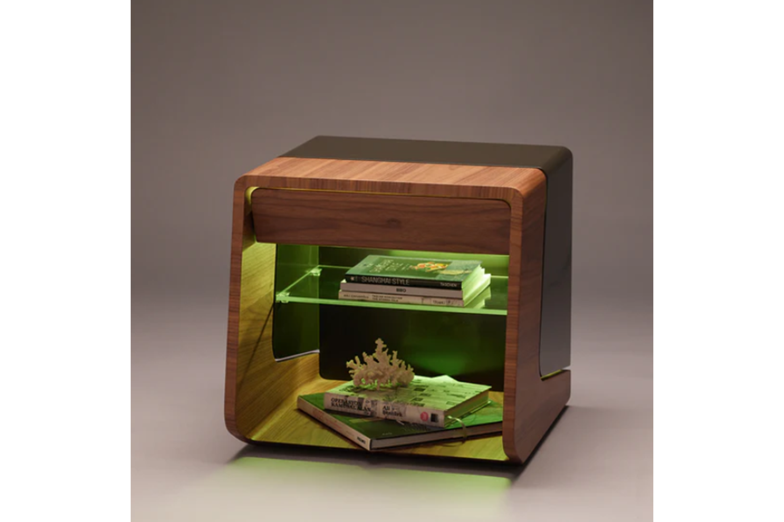 Illuminated American Walnut Nightstand