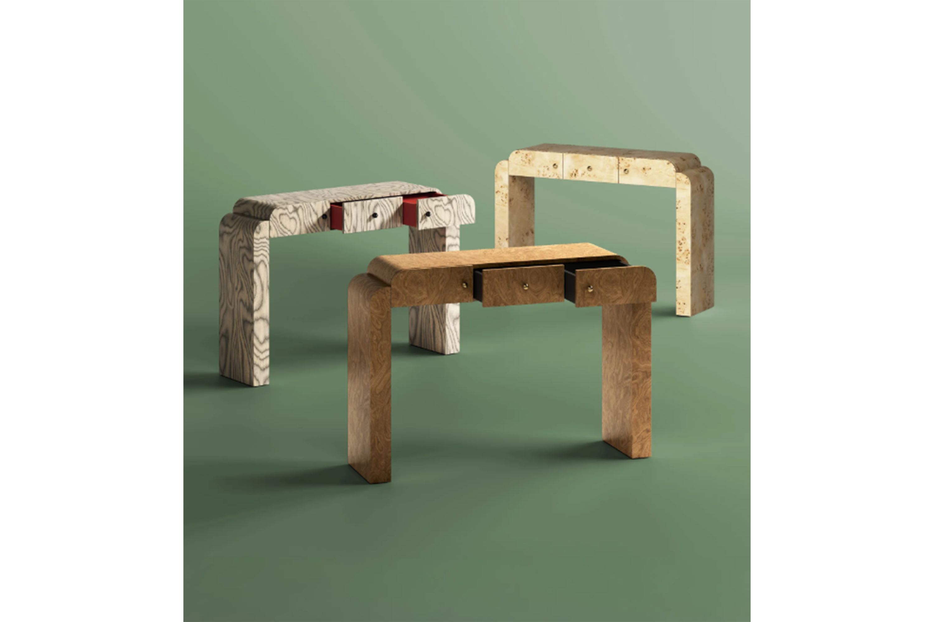 Console Table with Natural Wood Veneer