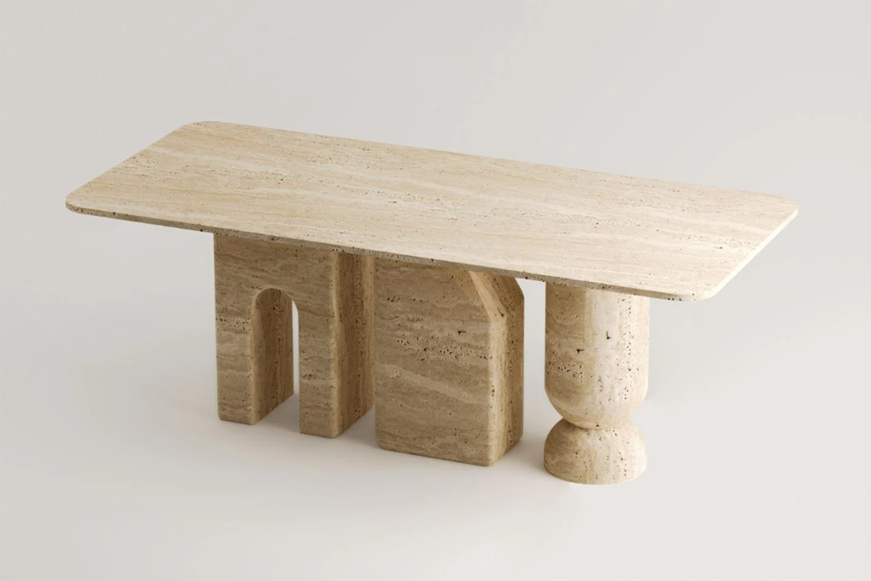Statue Travertine Dining Table