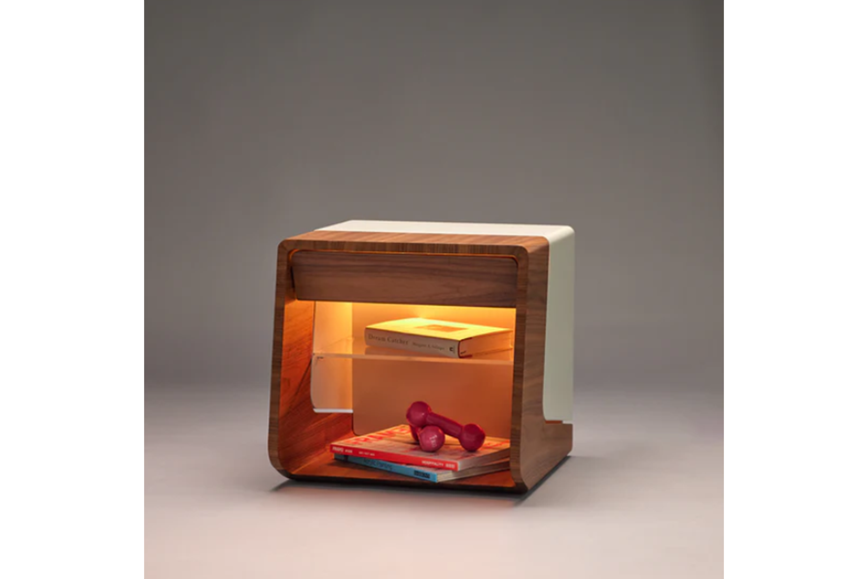 Illuminated American Walnut Nightstand
