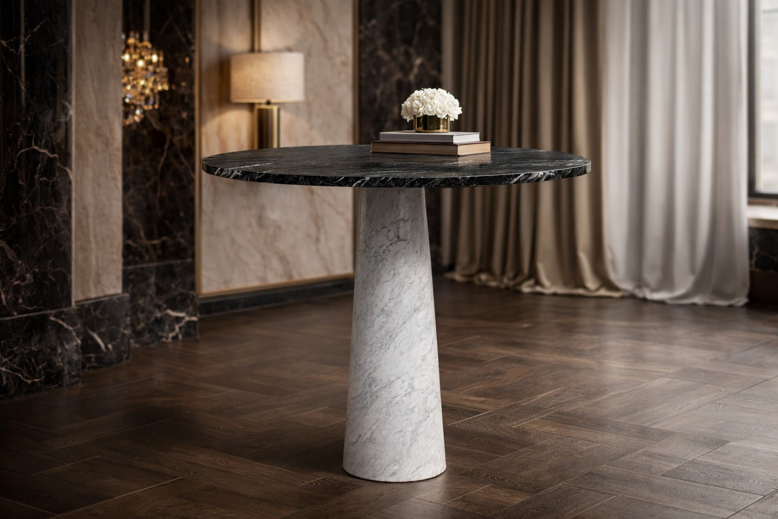 Ying Alexander Schwarzer Marmor Runder Tisch