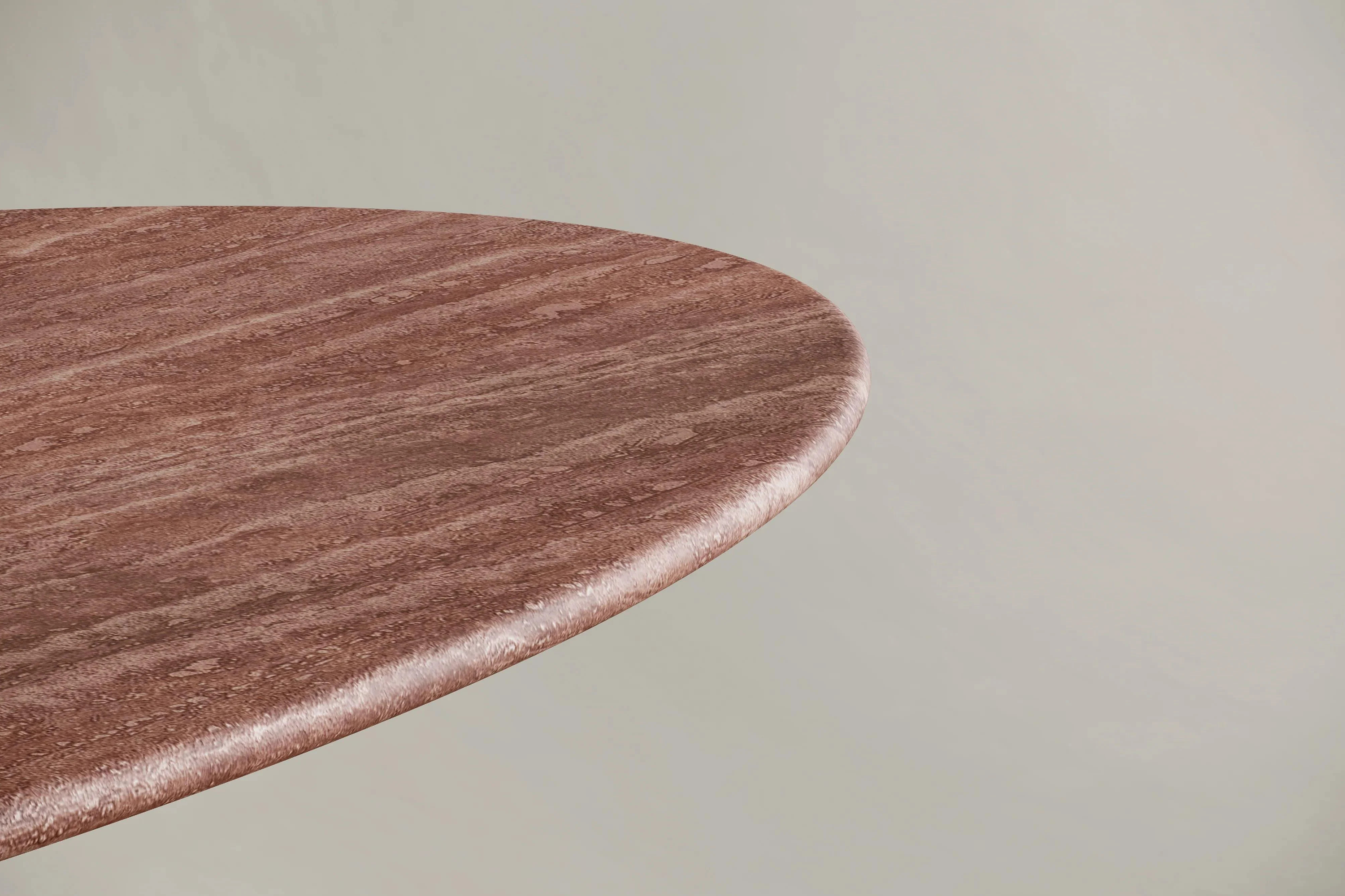 Rosso de Pierre Travertine Oval Dining Table