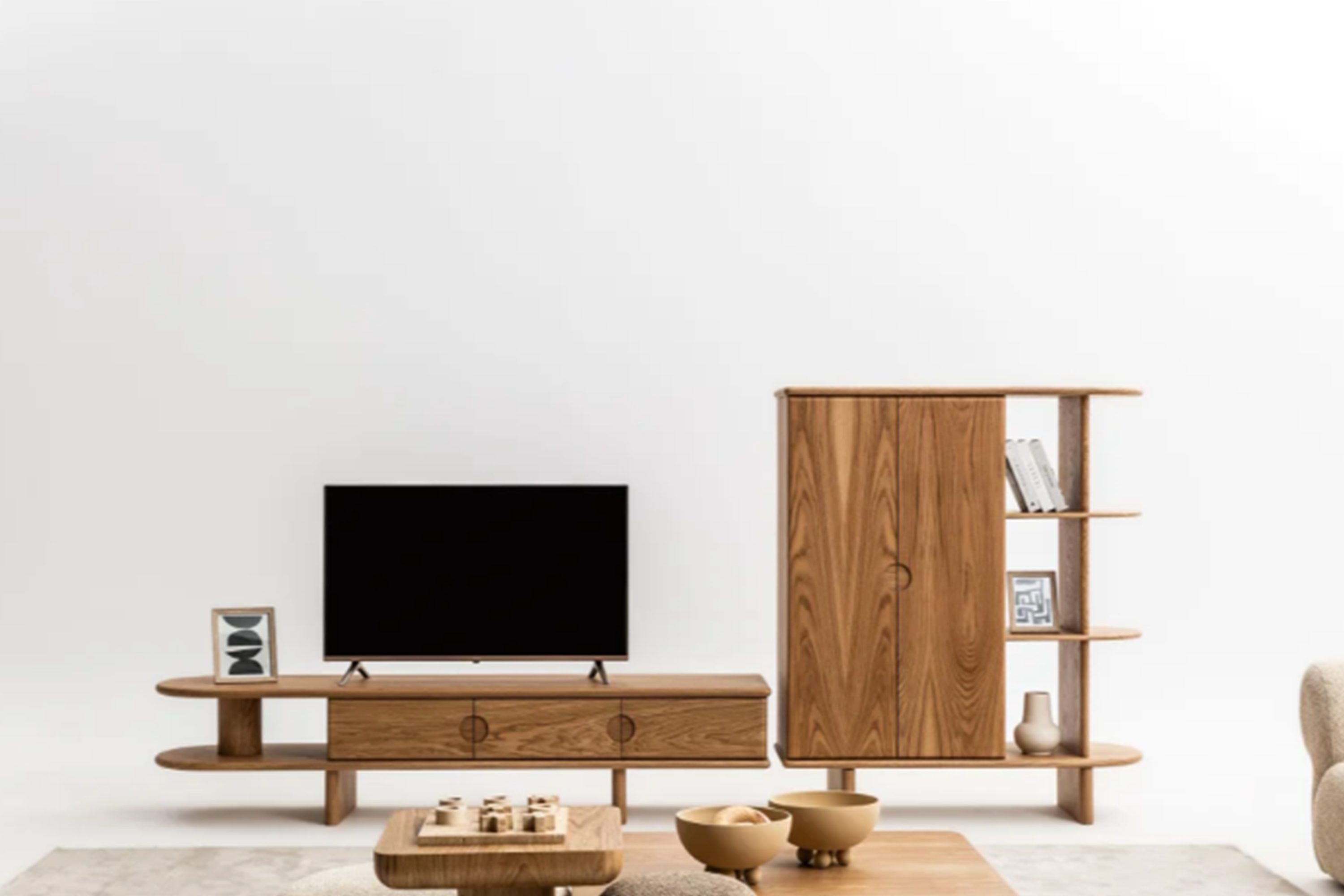 Media Console with Wooden Legs
