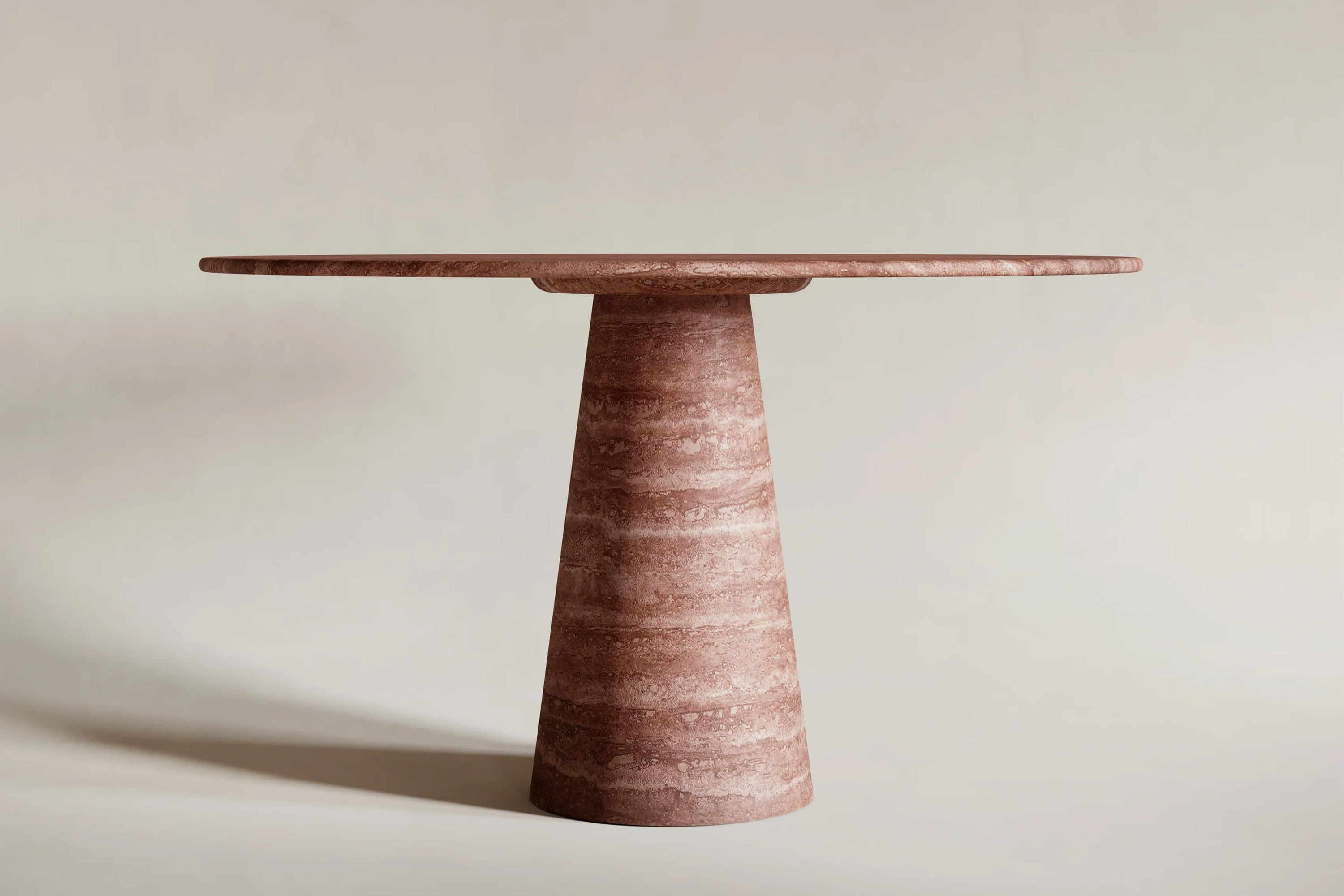 Sunset Red Travertine Round Table