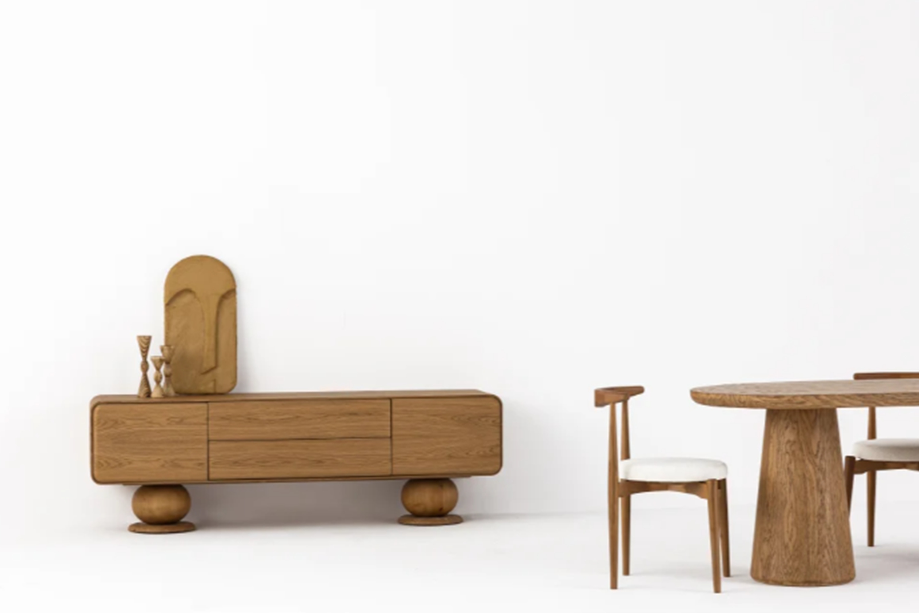 Solid Oak Wood Media Console