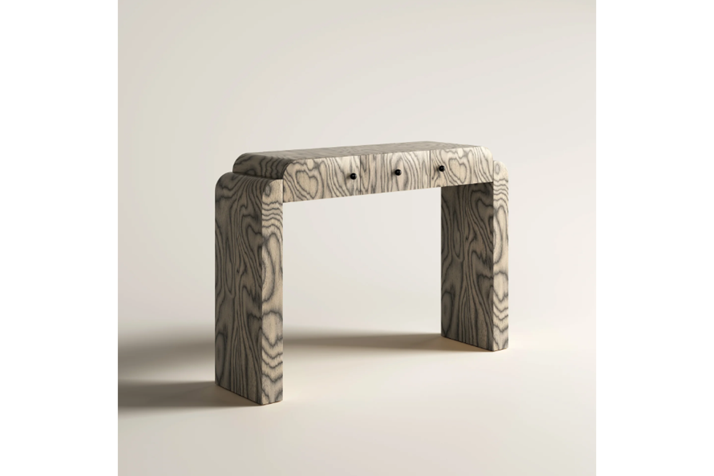 Console Table with Natural Wood Veneer