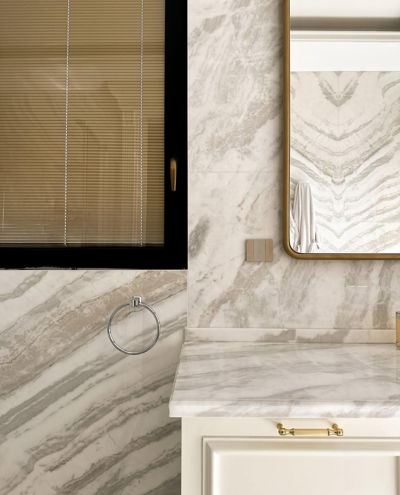 Our Custom Project For Interior Designer - New Wave & Bruno Perla Marble – A Luxurious Choice for Bathroom Flooring & Wall Cladding
