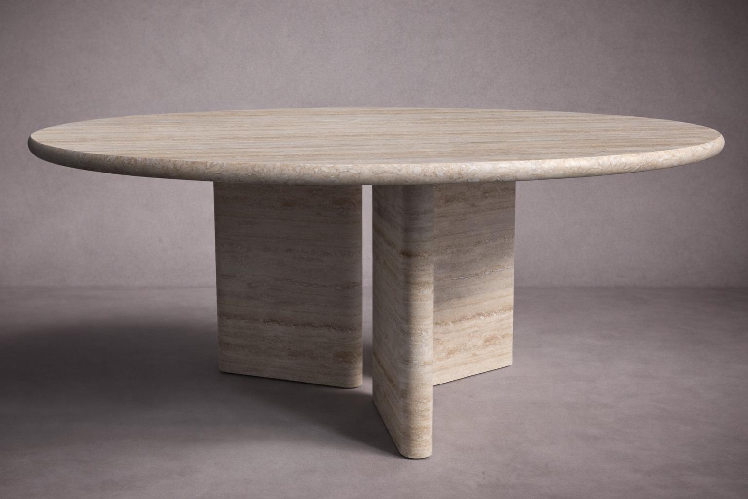 Prism Travertin Runder Esstisch